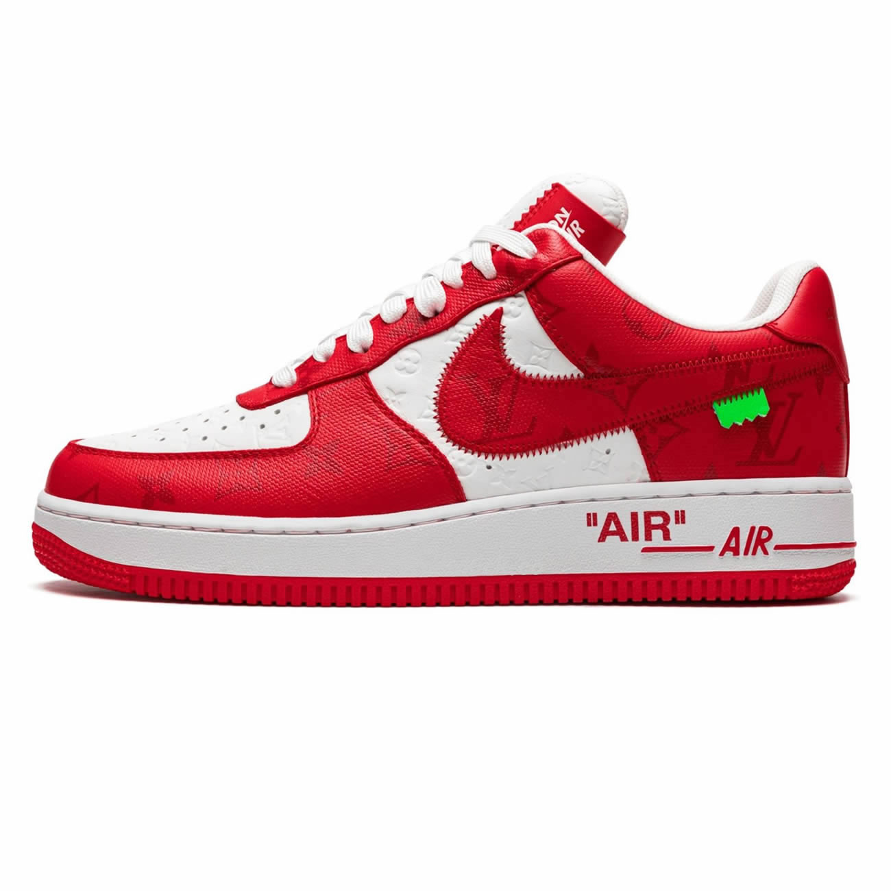 Louis Vuitton Nike Air Force 1 Low By Virgil Abloh White Green Royal (41) - www.newkick.org