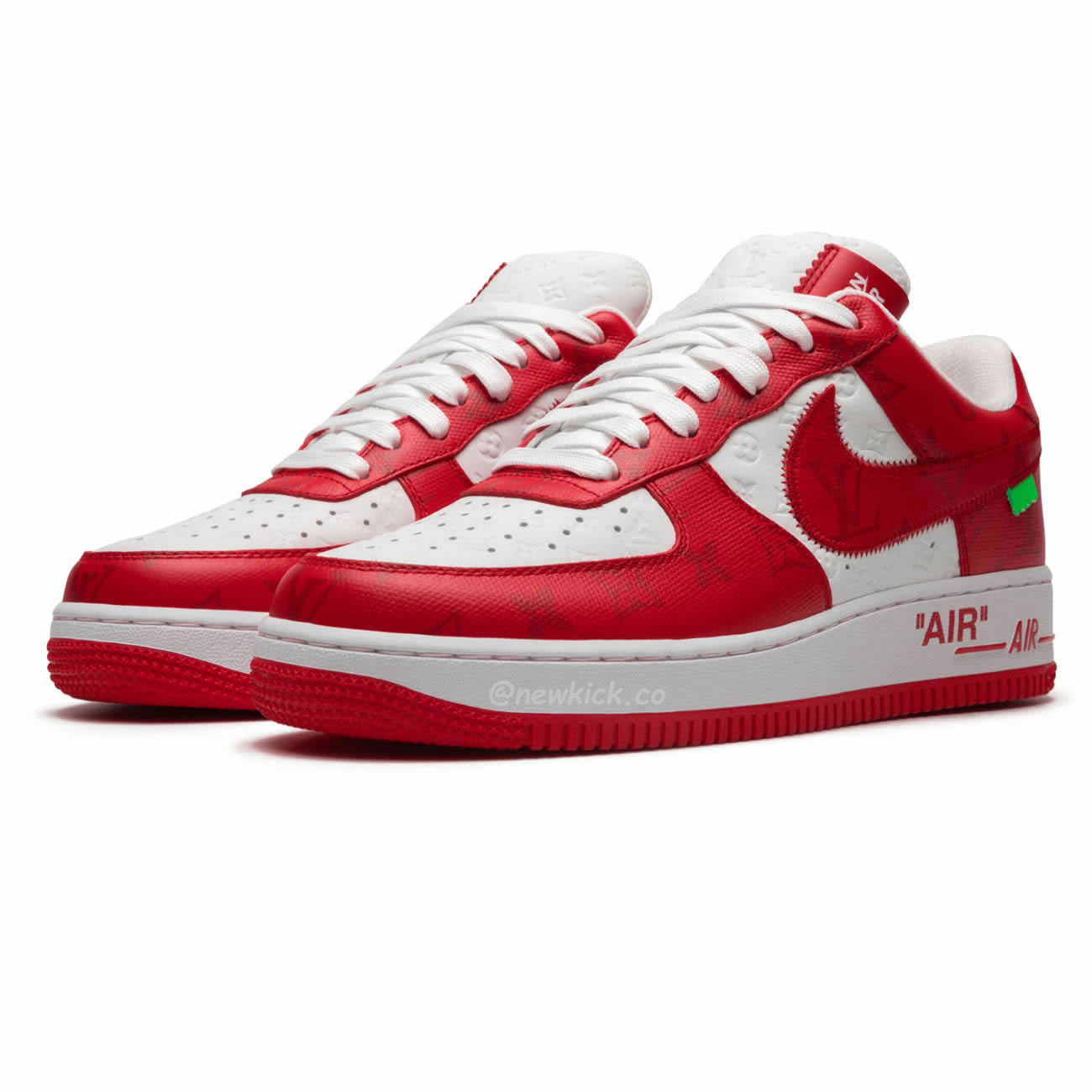 Louis Vuitton Nike Air Force 1 Low By Virgil Abloh White Green Royal (42) - www.newkick.org