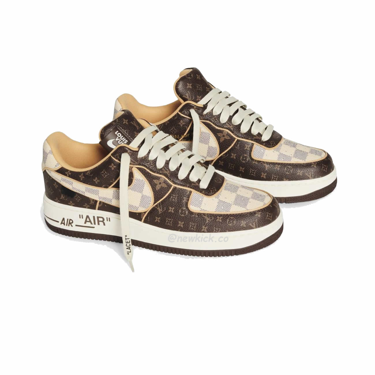 Nike Air Force 1 Low Louis Vuitton Monogram Brown Damier Azur (6) - www.newkick.org