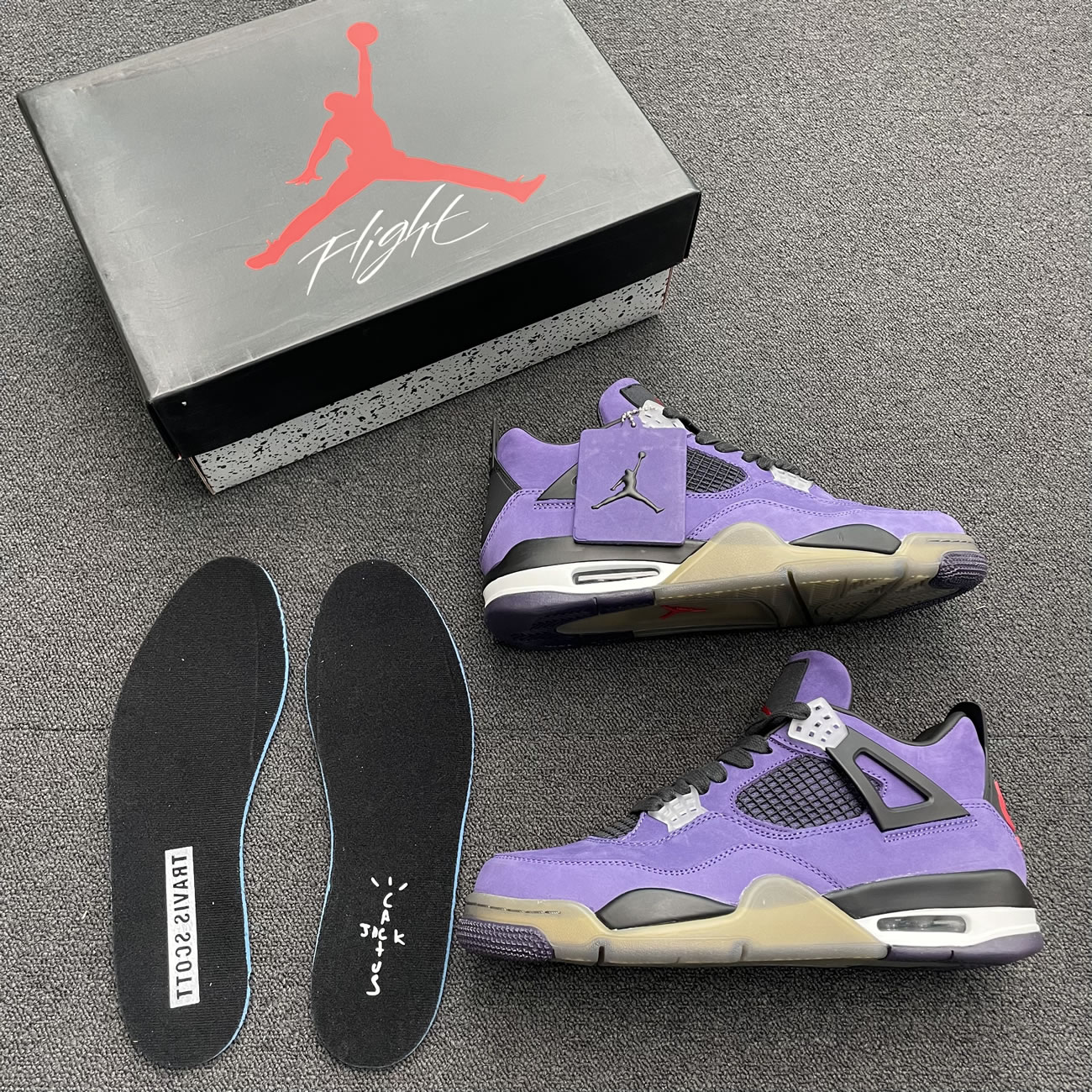 Travis Scott X Air Jordan 4 Retro Purple Aj4 766302 (8) - www.newkick.org