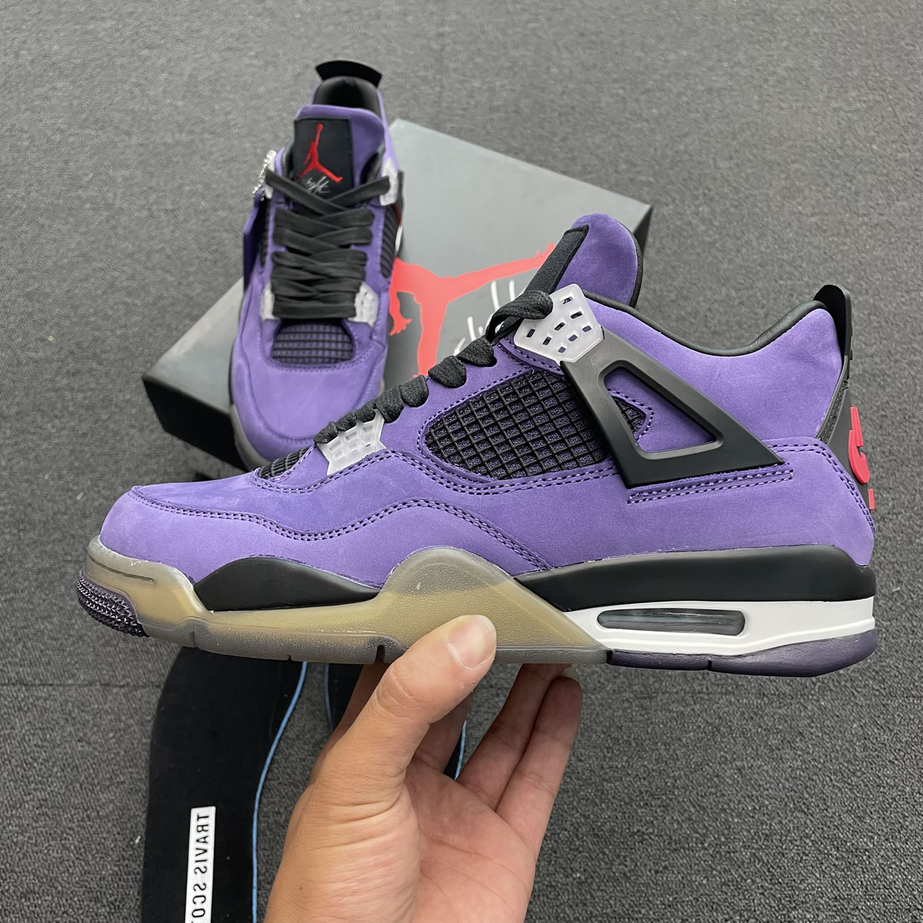 Travis Scott X Air Jordan 4 Retro Purple Aj4 766302 (9) - www.newkick.org