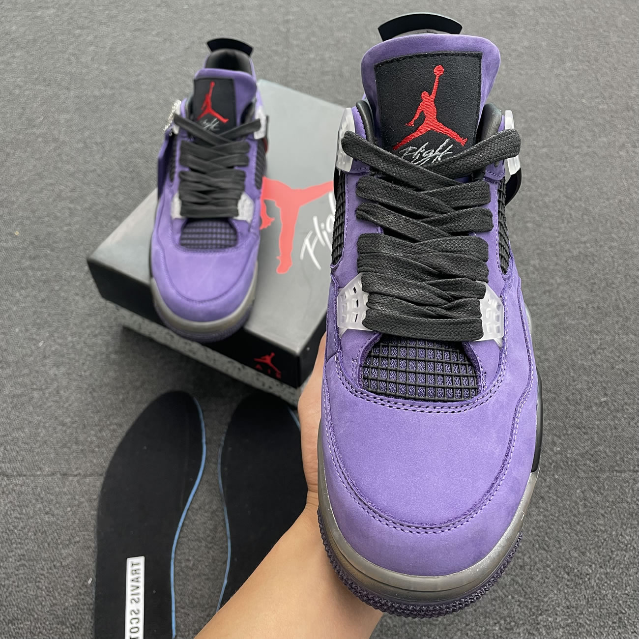 Travis Scott X Air Jordan 4 Retro Purple Aj4 766302 (2) - www.newkick.org