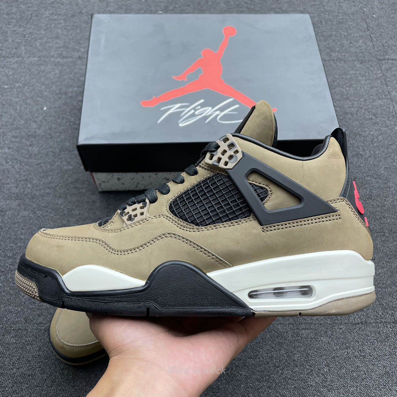 Air Jordan 4 X Travis Scott Olive Grey Black Aj4 882335 (3) - www.newkick.org