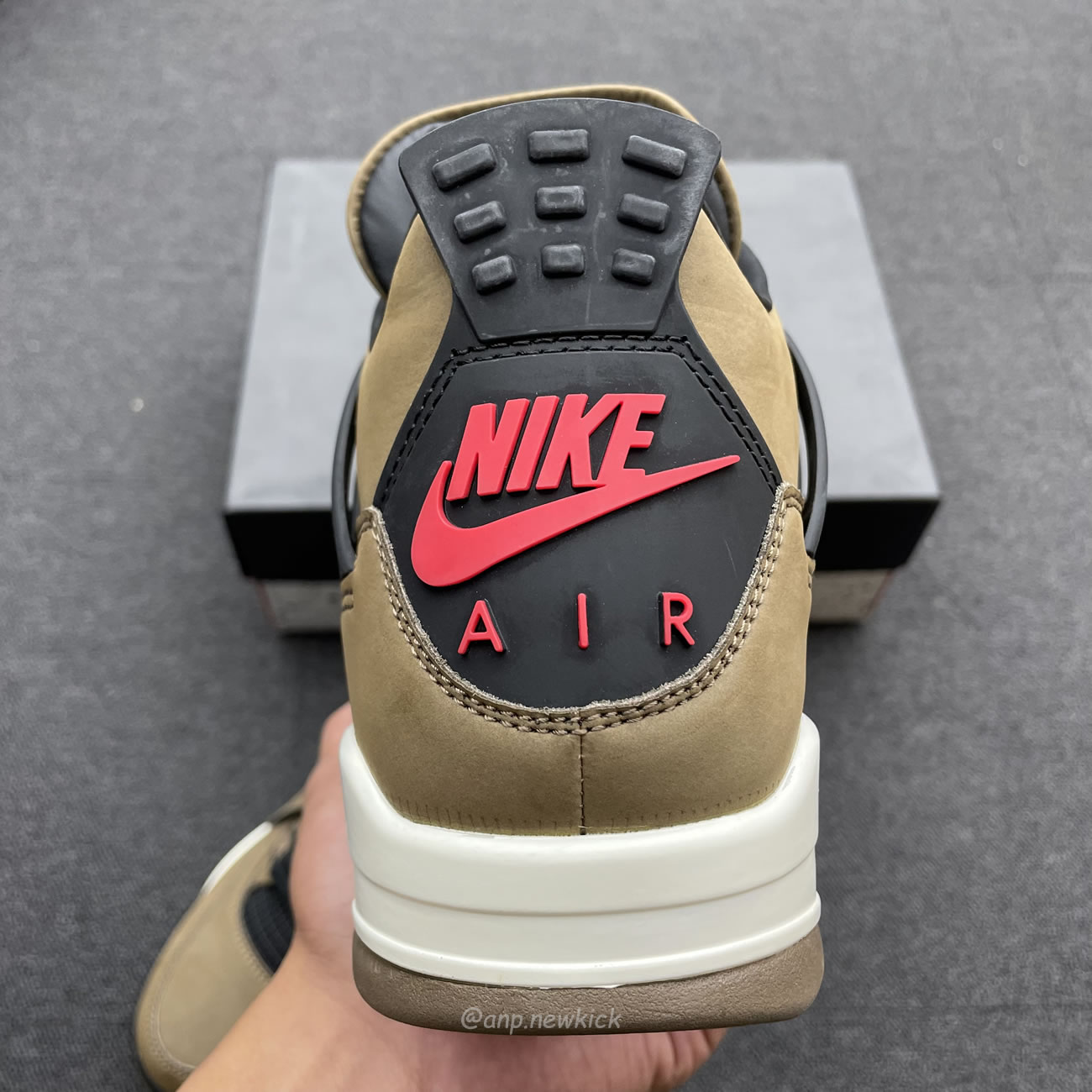 Air Jordan 4 X Travis Scott Olive Grey Black Aj4 882335 (7) - www.newkick.org