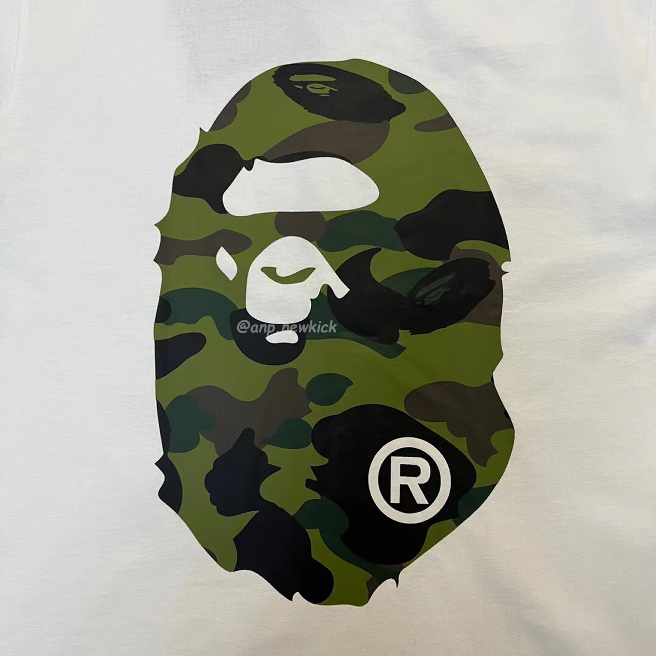 Bape Color Camo Big Ape Head Tee White Black White Green (18) - www.newkick.org