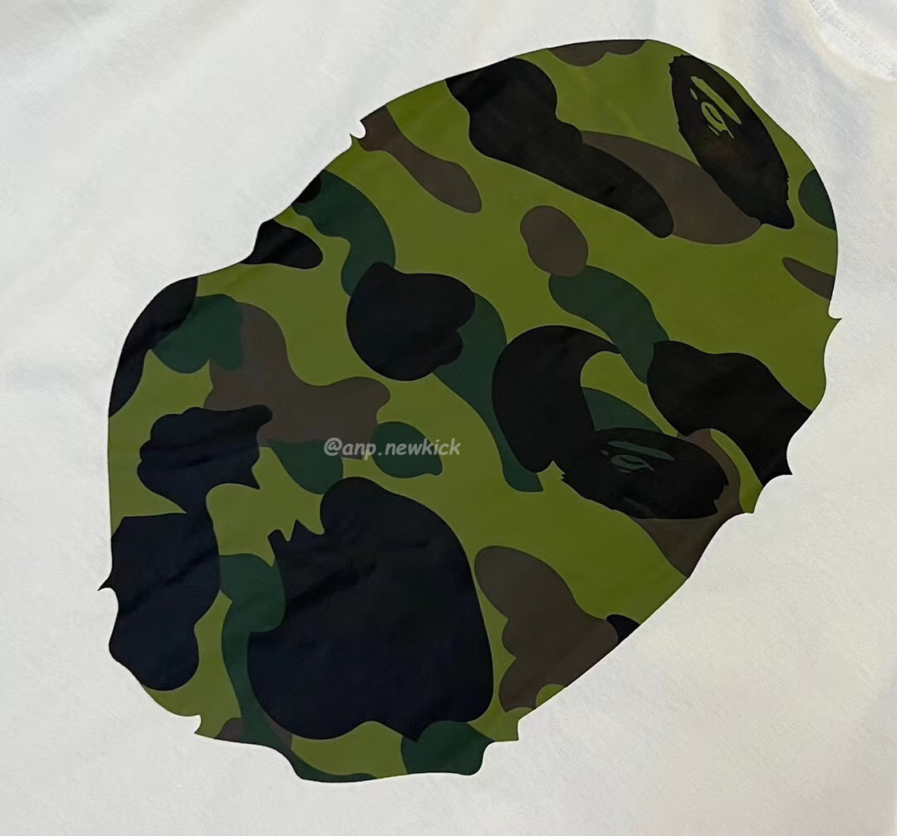 Bape Color Camo Big Ape Head Tee White Black White Green (19) - www.newkick.org