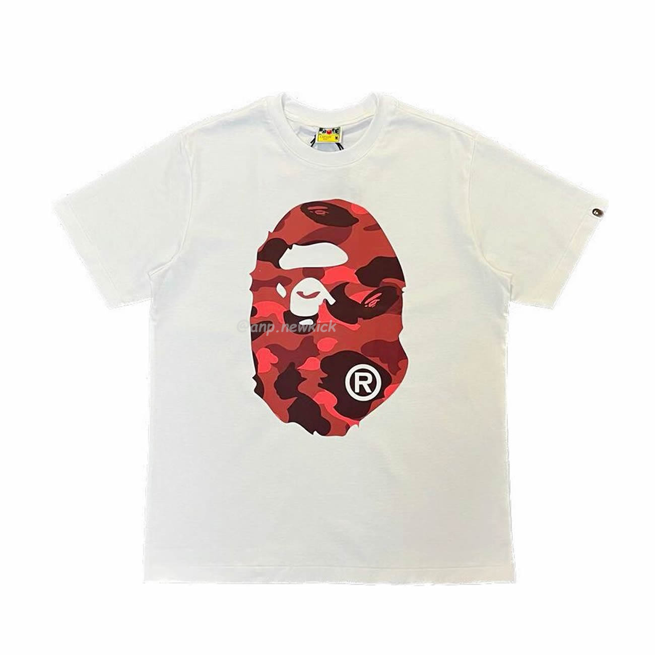 Bape Color Camo Big Ape Head Tee White Black White Green (21) - www.newkick.org