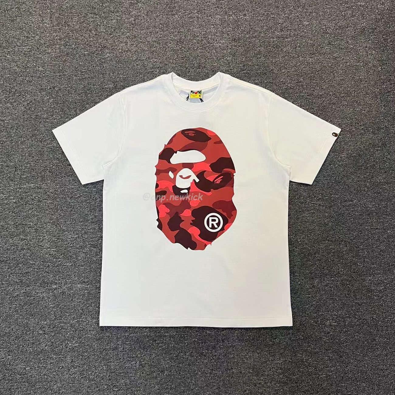 Bape Color Camo Big Ape Head Tee White Black White Green (3) - www.newkick.org