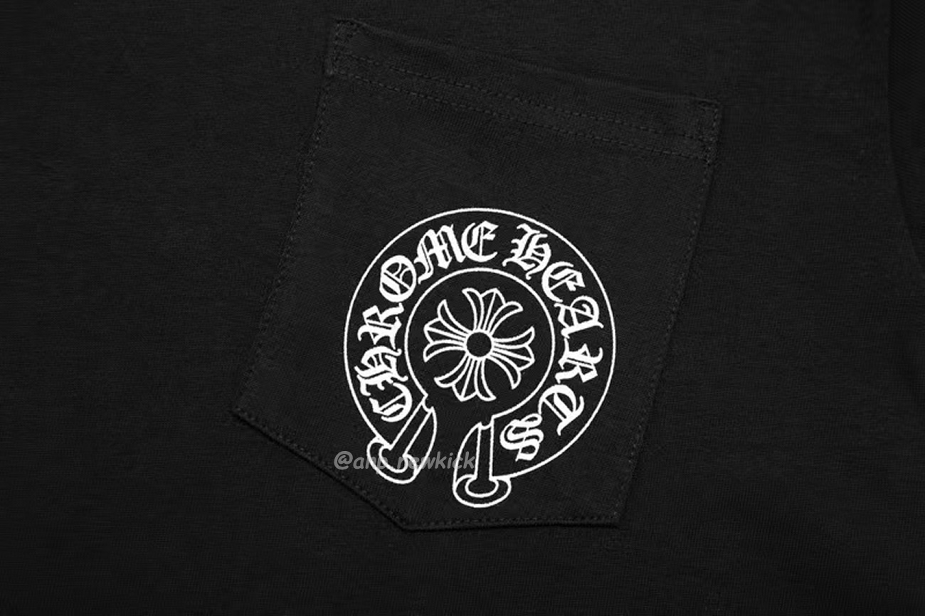 Chrome Hearts Horse Shoe Logo Pocket Black T Shirt (4) - www.newkick.org