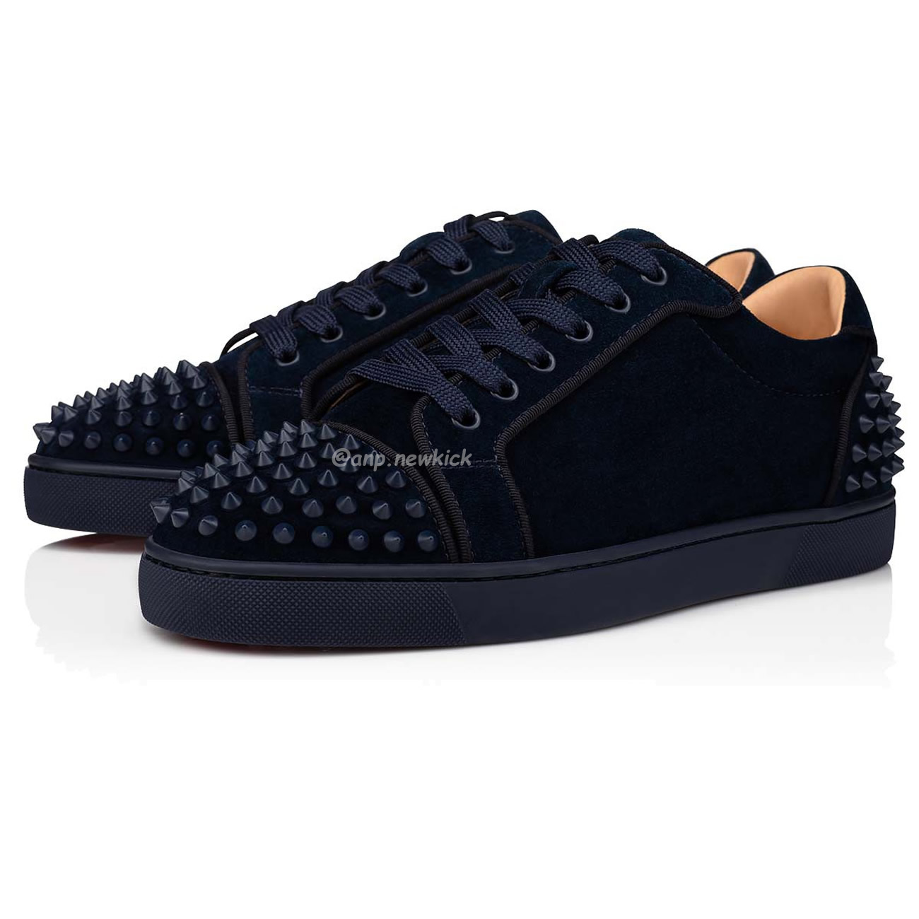 Christian Louboutin Rivet Shoe Blue Suede Calf (10) - www.newkick.org