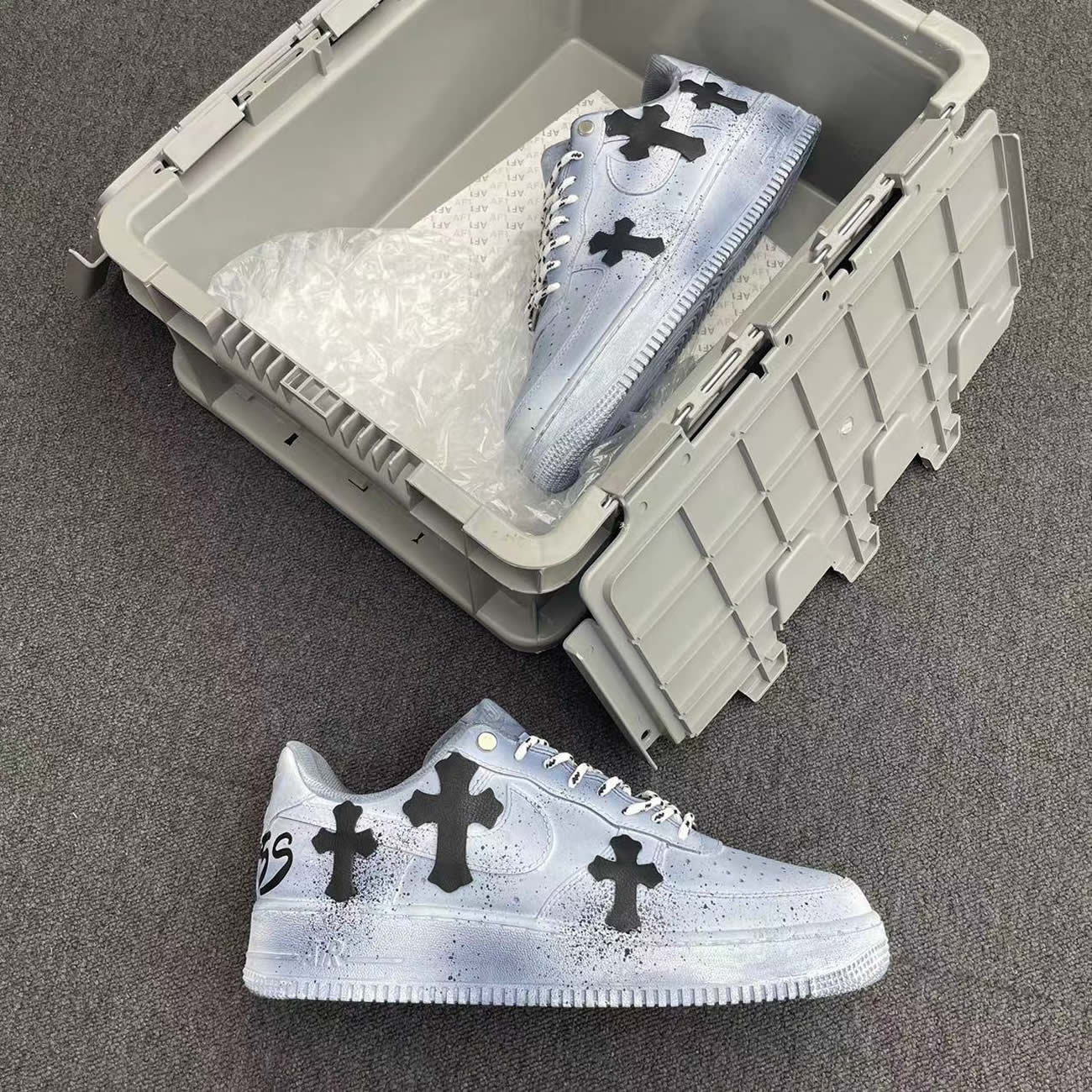 Custom Shoes Chrome X Nike Air Force 1 Dipped Reflective (5) - www.newkick.org