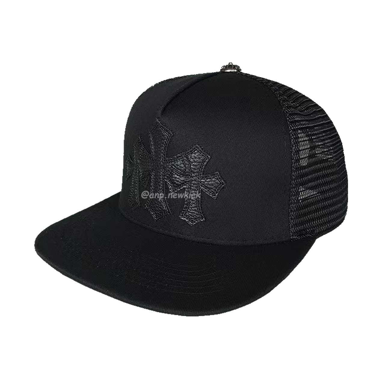 Chrome Hearts Tri Cross Black White Red Trucker Hat (4) - www.newkick.org
