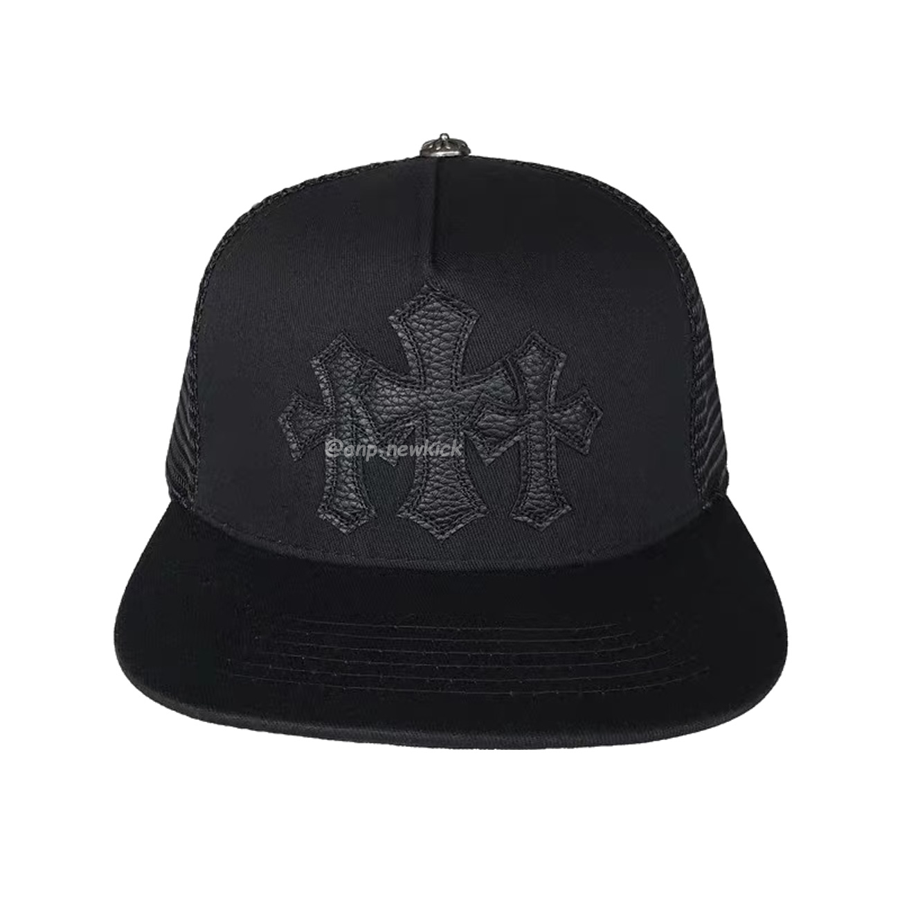 Chrome Hearts Tri Cross Black White Red Trucker Hat (5) - www.newkick.org