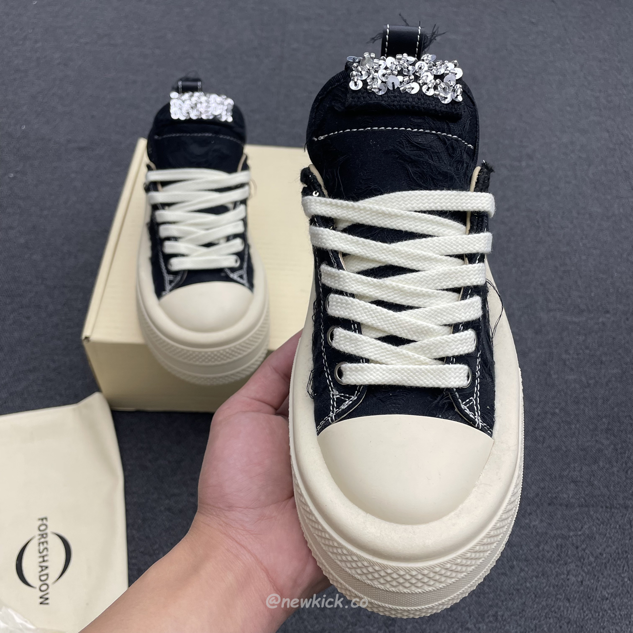 Foreshadow Double Uni Black Platform Sneaker (11) - www.newkick.org