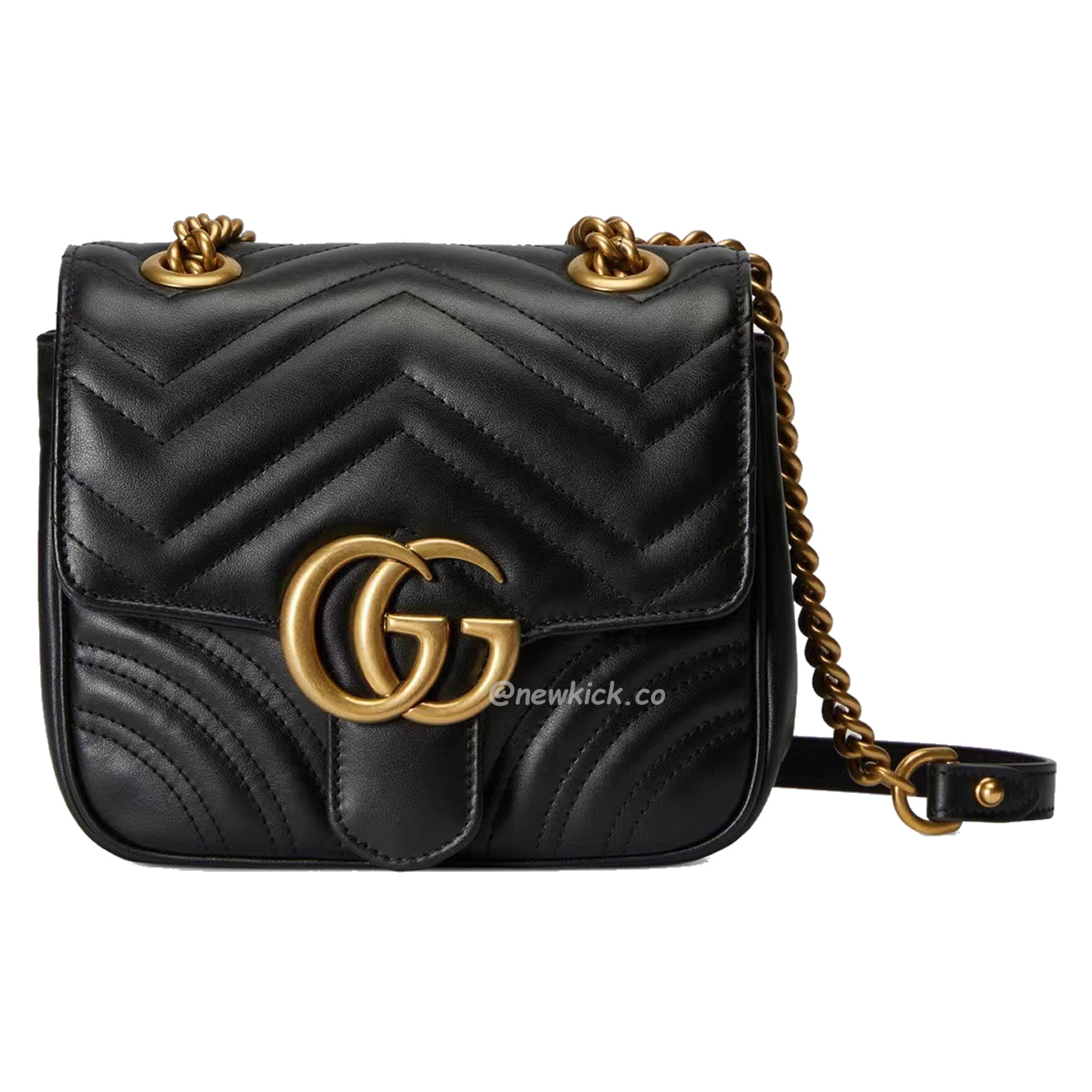Gucci Gg Marmont Mini Shoulder Bag Matelasse Chevron Black (1) - www.newkick.org