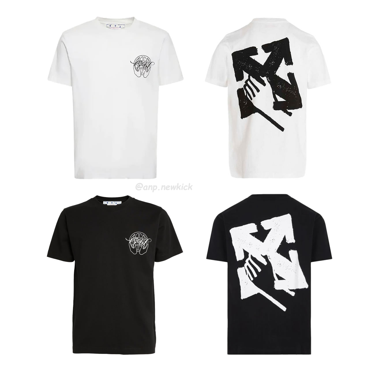 Off White Hand Arrow Tee White Black (1) - www.newkick.org