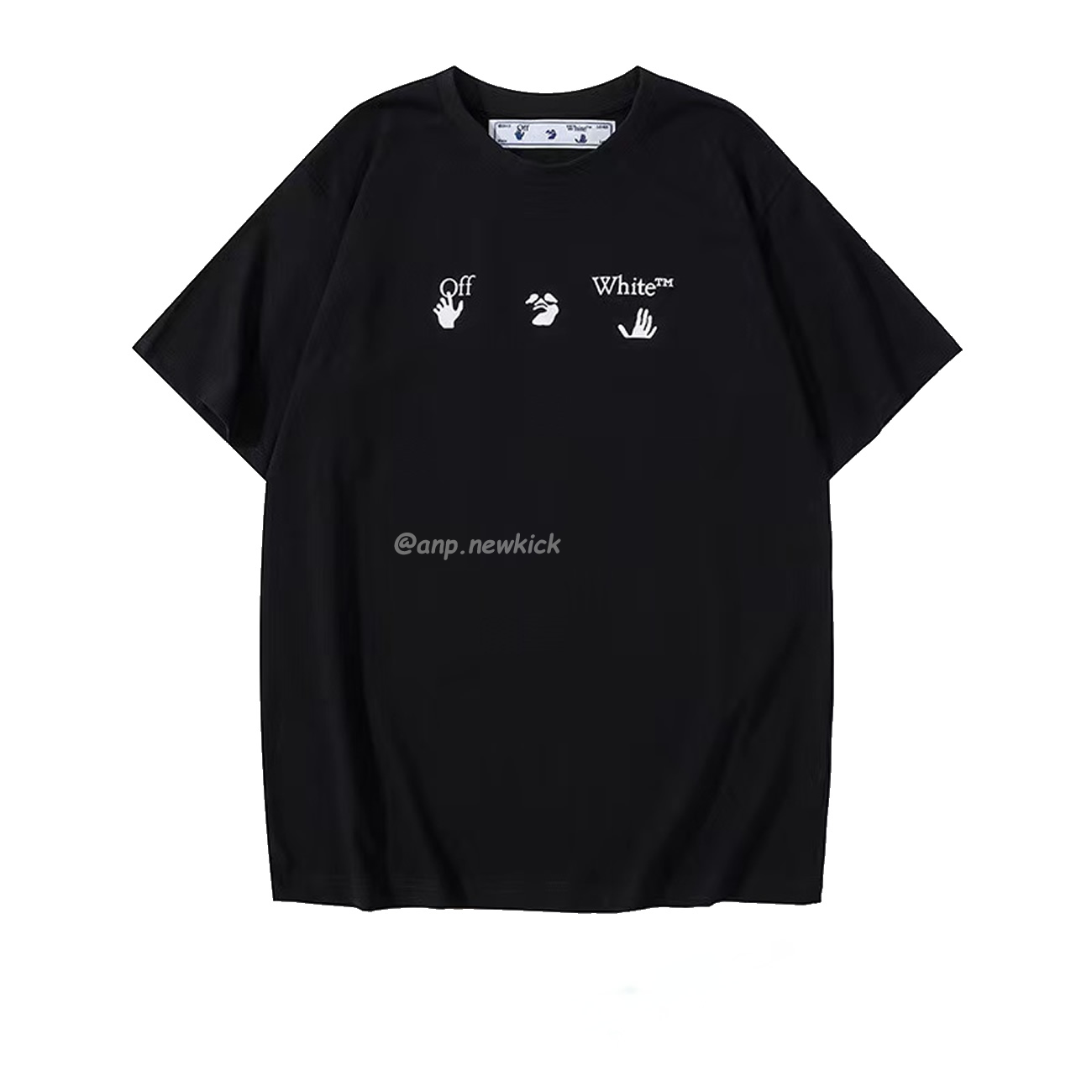 Off White White Black Blue Arrow Print Slim T Shirt (2) - www.newkick.org