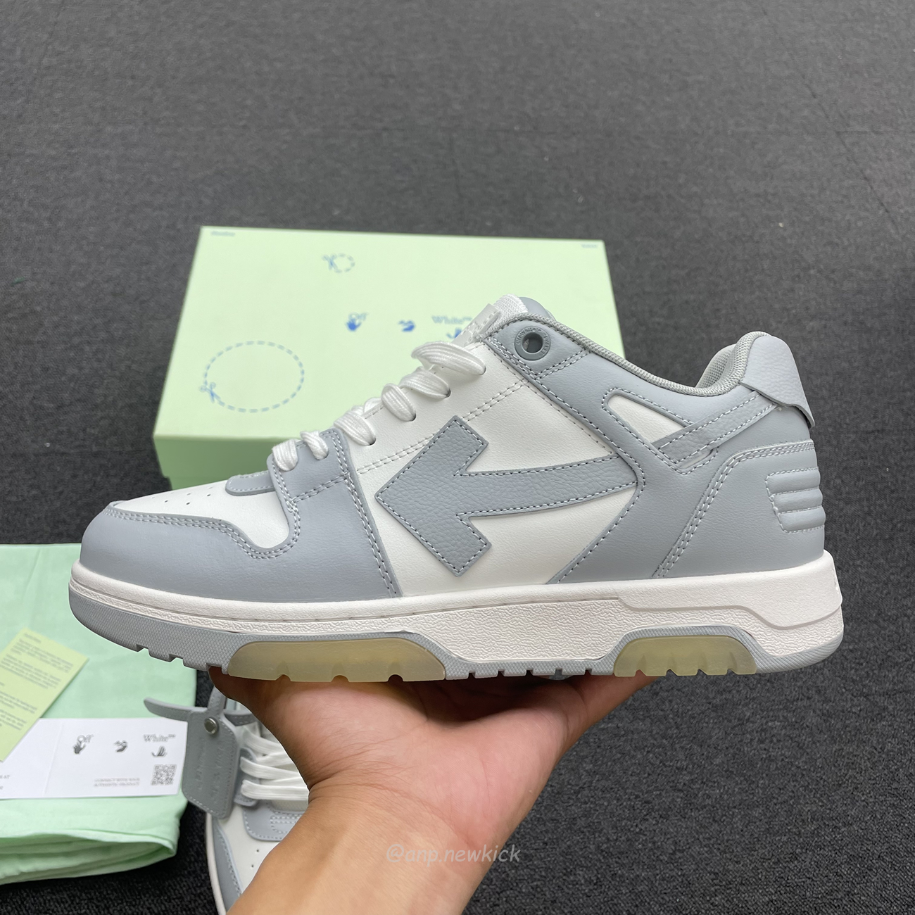 Off White Out Of Office Calf Leather White Grey Omia189c99 Lea007 0109 (3) - www.newkick.org