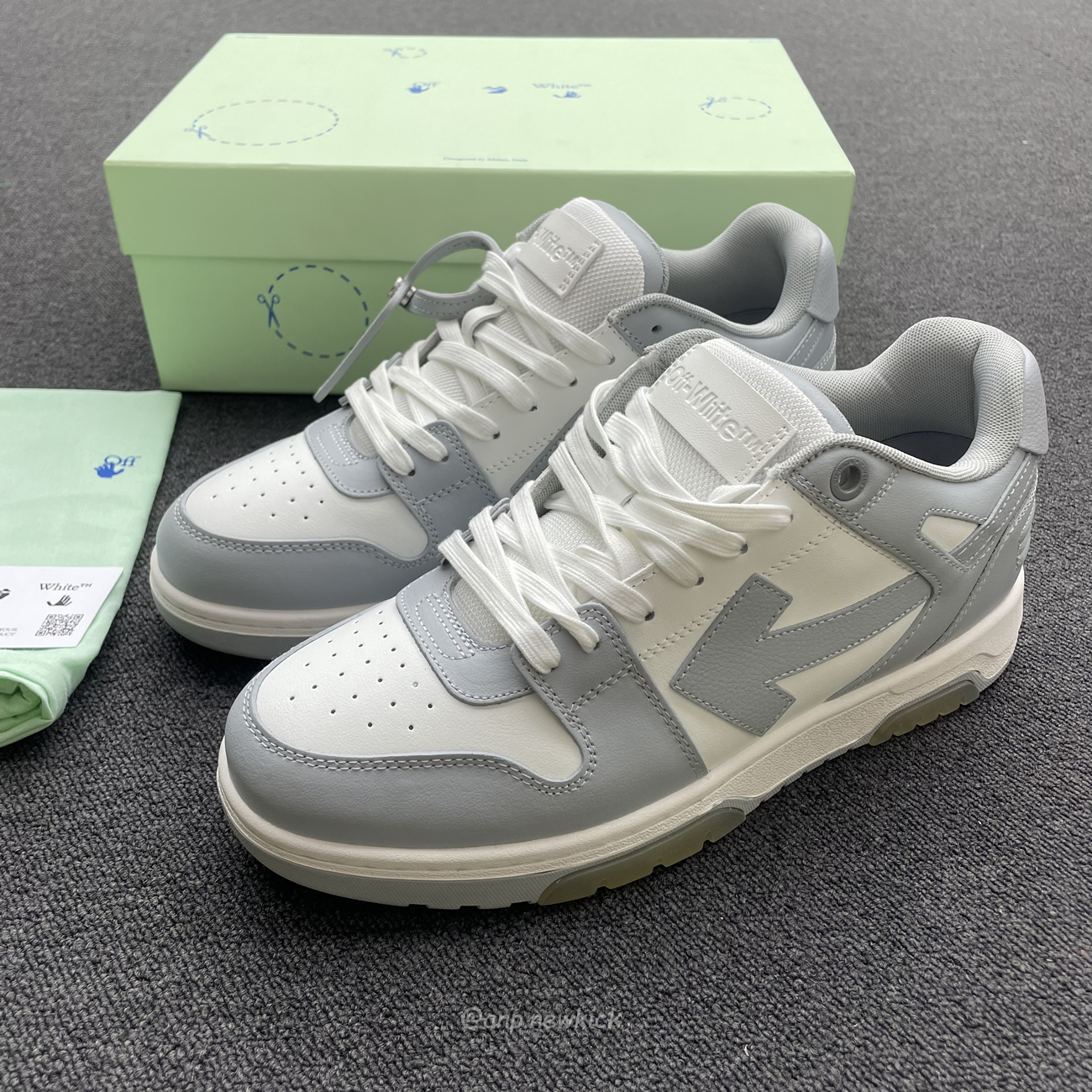 Off White Out Of Office Calf Leather White Grey Omia189c99 Lea007 0109 (4) - www.newkick.org