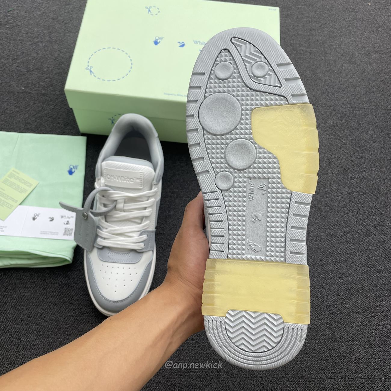 Off White Out Of Office Calf Leather White Grey Omia189c99 Lea007 0109 (8) - www.newkick.org