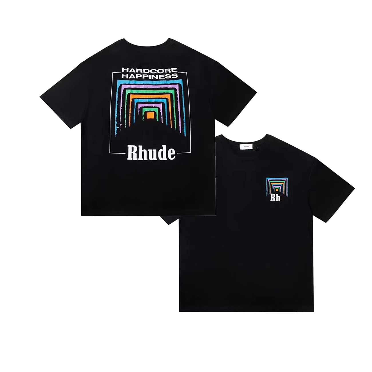 Rhude Loose T Shirts Men Top Cotton Horse Steed Print Short Sleev (1) - www.newkick.org