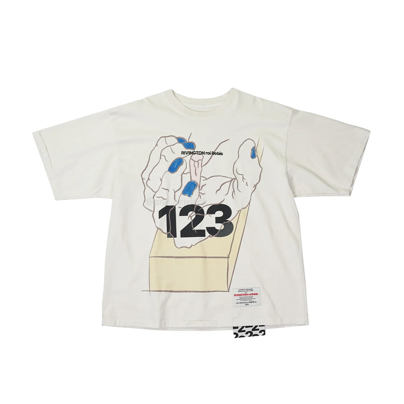 Fear Of God Rrr 123 Passion T Miami Limited Hand Of God Printed Short Sleeve T Shirt Grey White Black (6) - www.newkick.org
