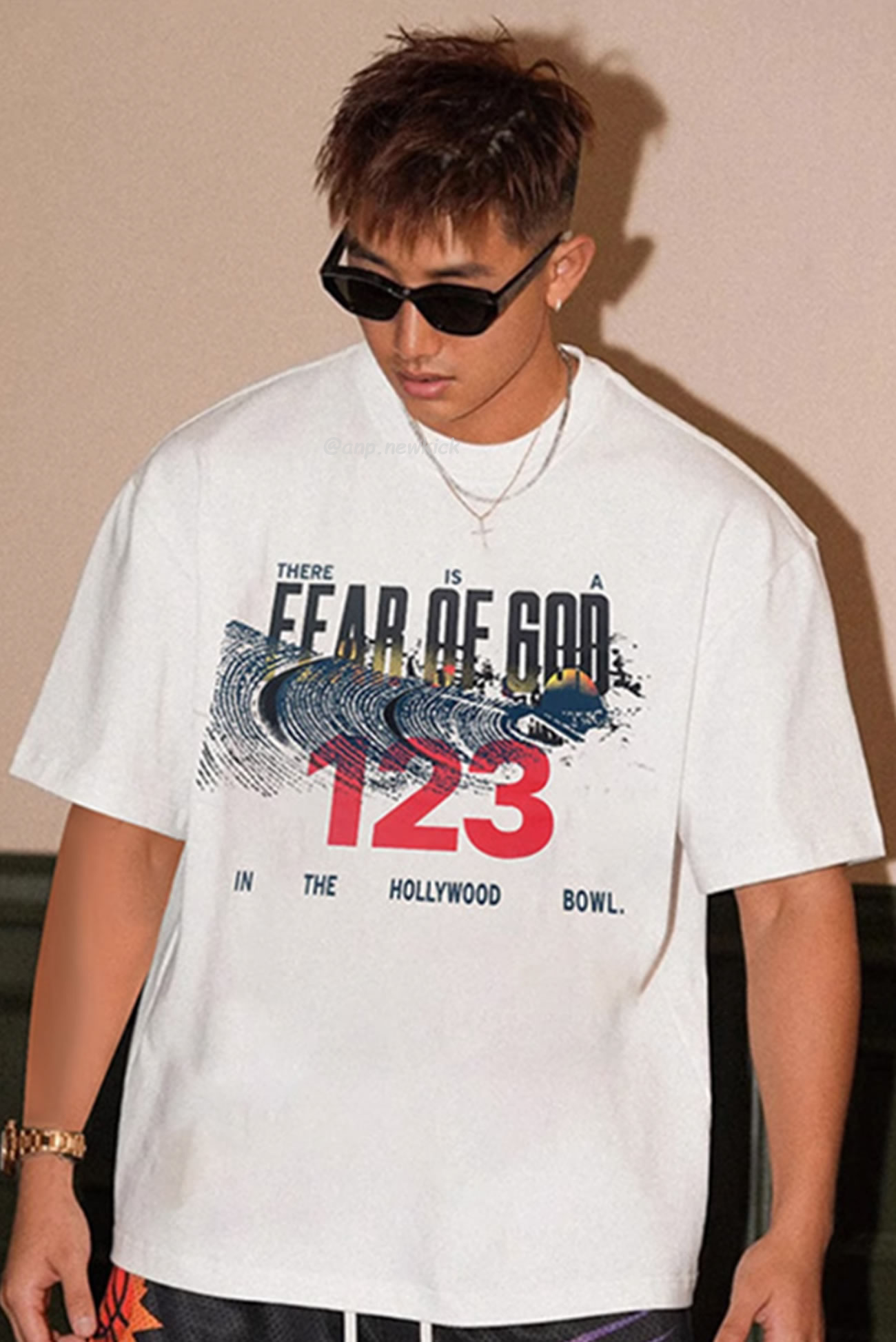Fear Of God X Rrr 123 Co Branded Letter Printed Short Sleeve T Shirt White (2) - www.newkick.org