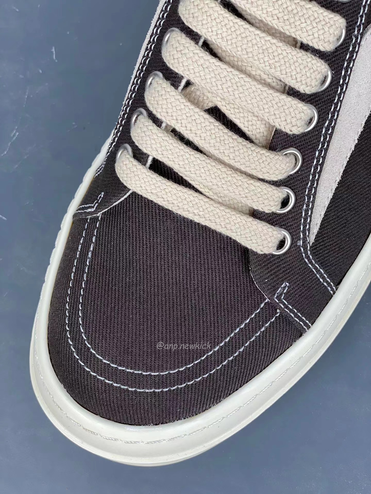 Rick Owens Leather Low Top Vintage Sneakers Suede Canvas Black Taupe Grey Faded Pnk Pearl Milk Dark Dust (10) - www.newkick.org