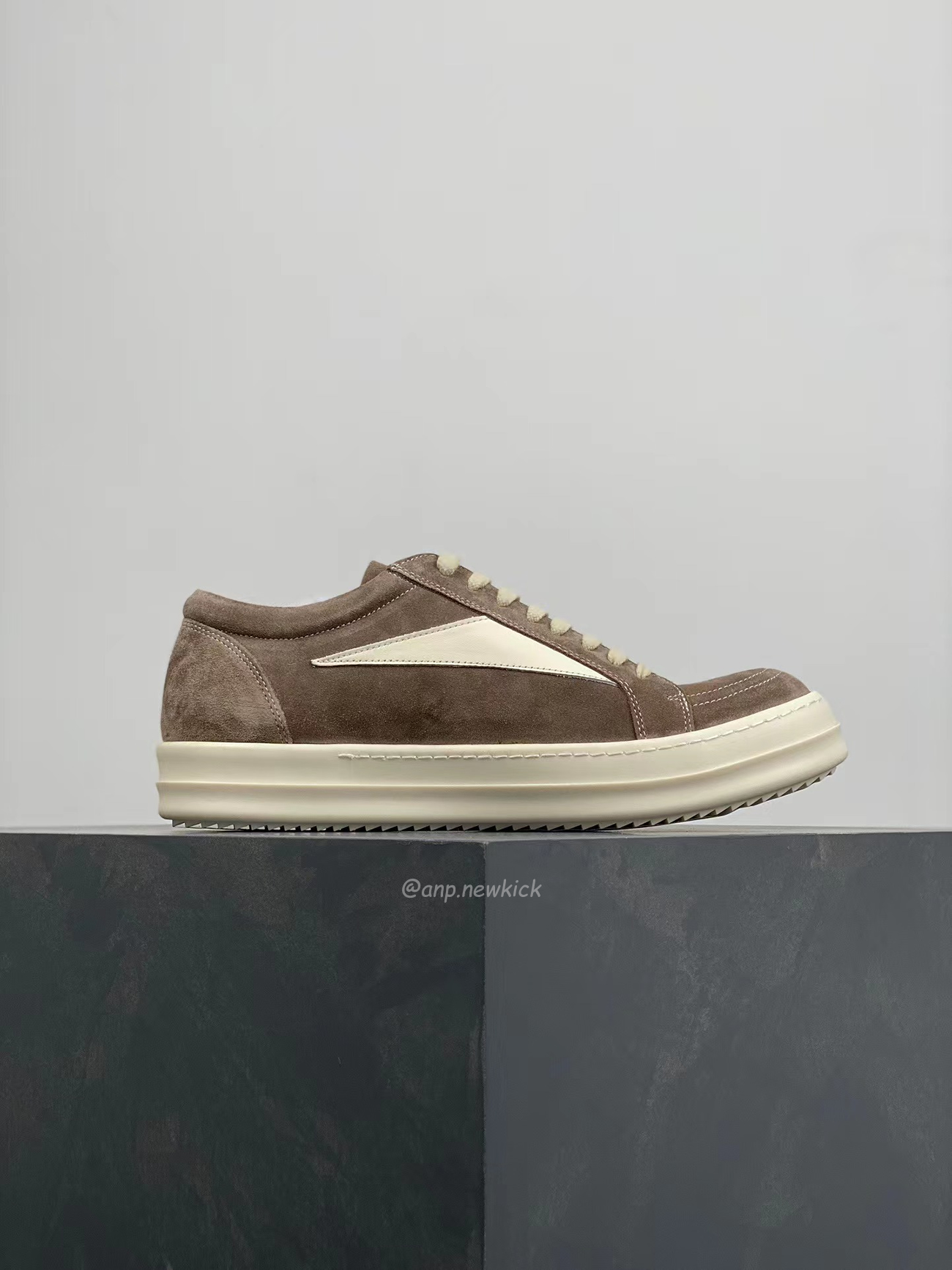Rick Owens Leather Low Top Vintage Sneakers Suede Canvas Black Taupe Grey Faded Pnk Pearl Milk Dark Dust (9) - www.newkick.org