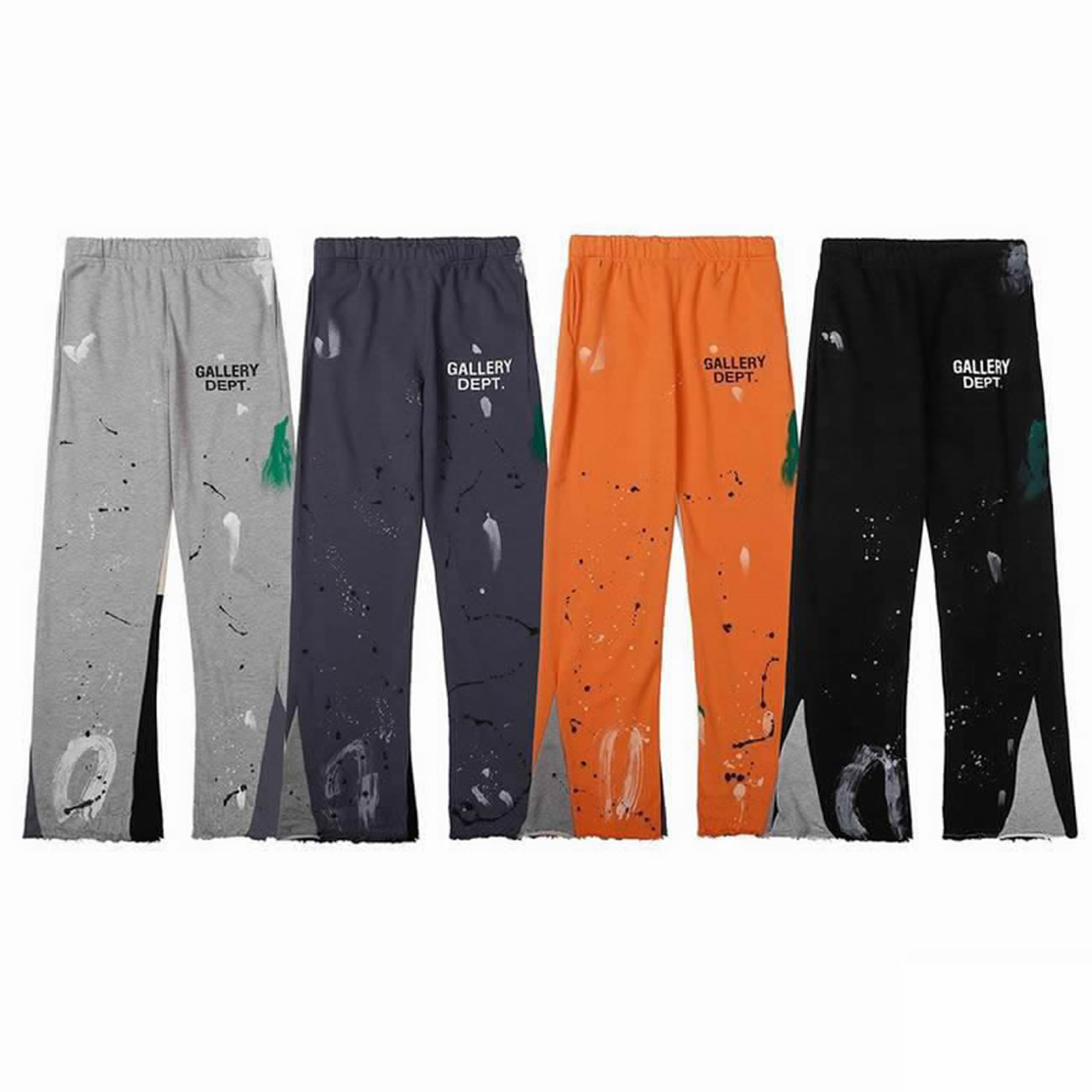 Gallery Dept Painted Flare Sweat Pants Washed Black Navy Orange Grey (1) - www.newkick.org