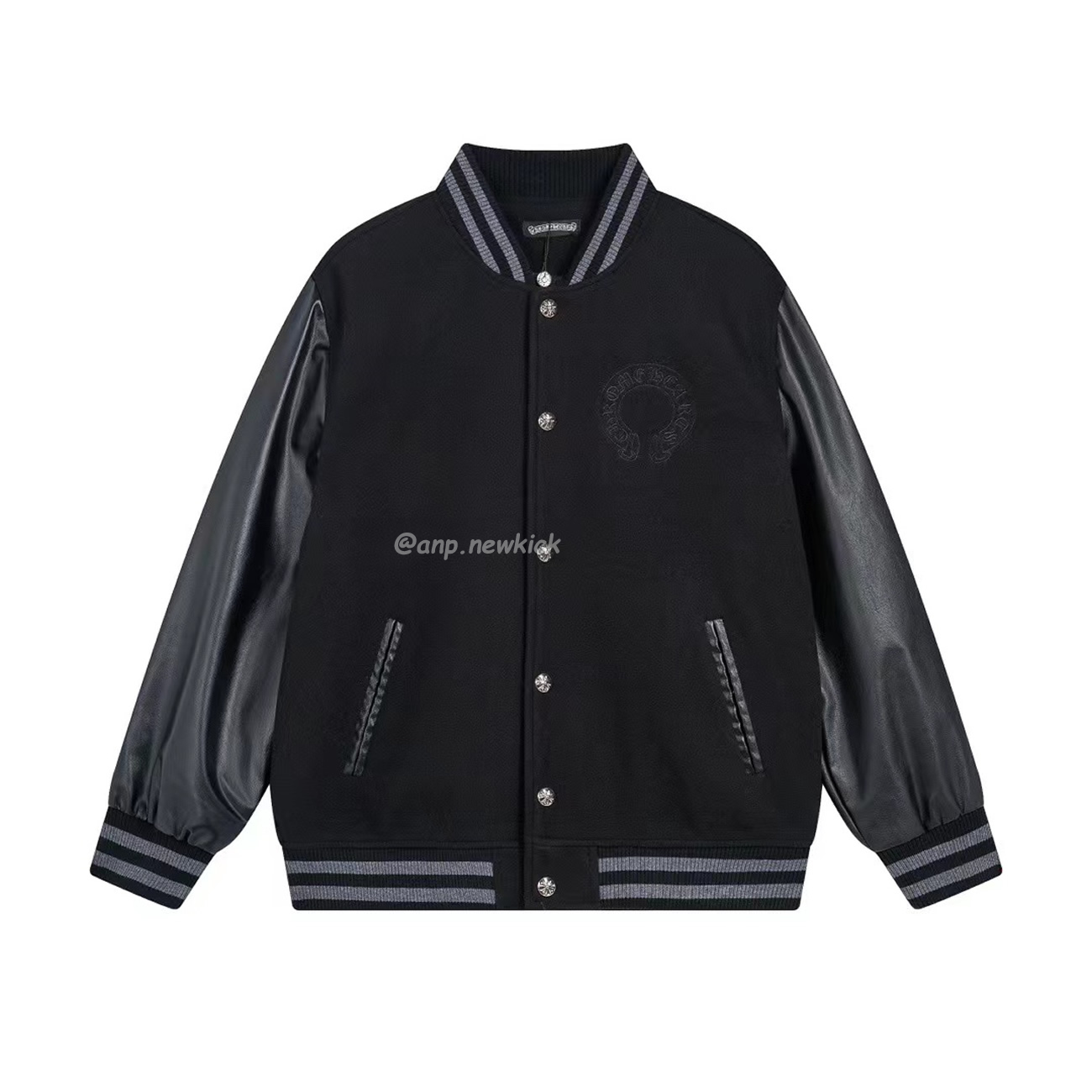 Chrome Hearts Patchwork Baseball Cross Jacket Black White (1) - www.newkick.org