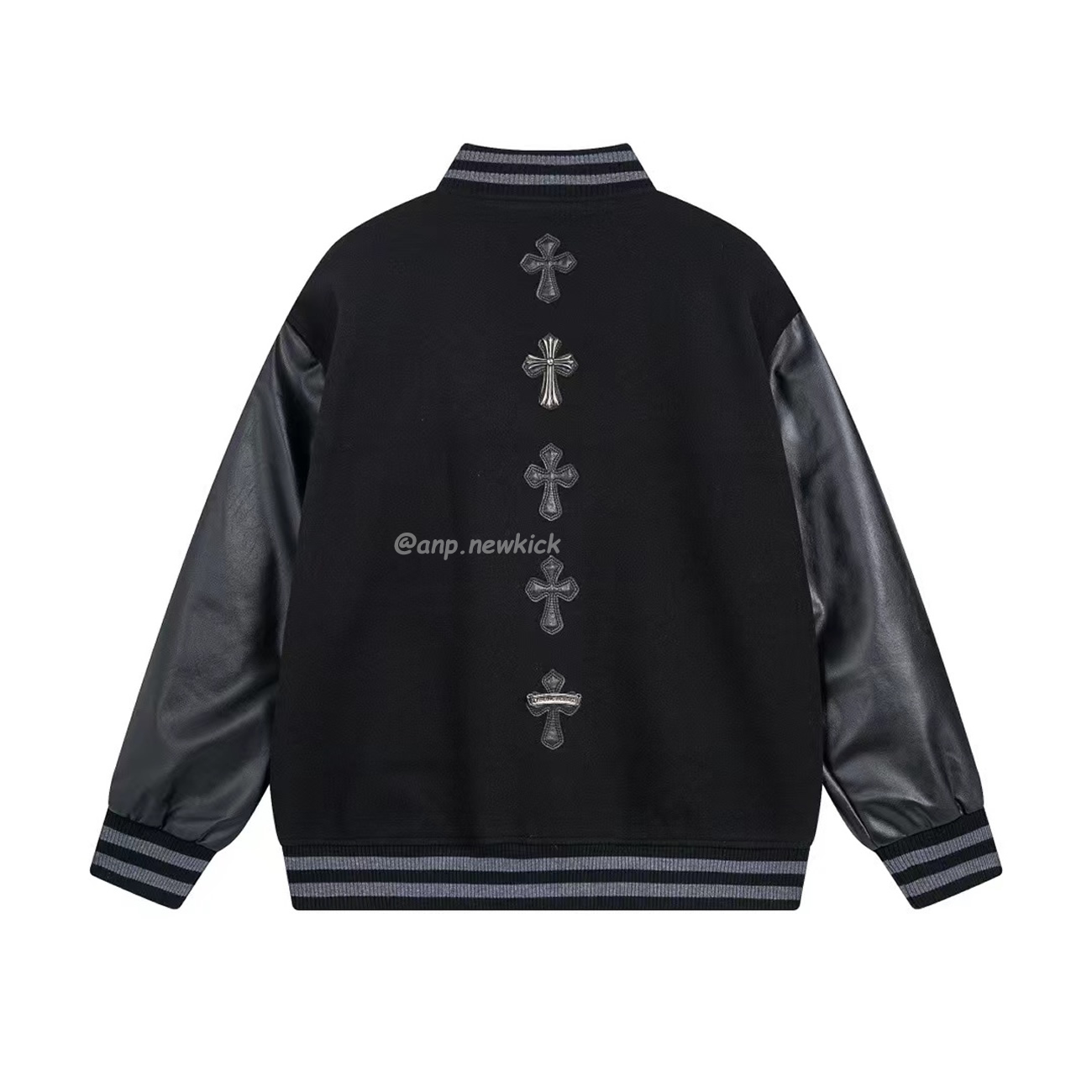 Chrome Hearts Patchwork Baseball Cross Jacket Black White (4) - www.newkick.org