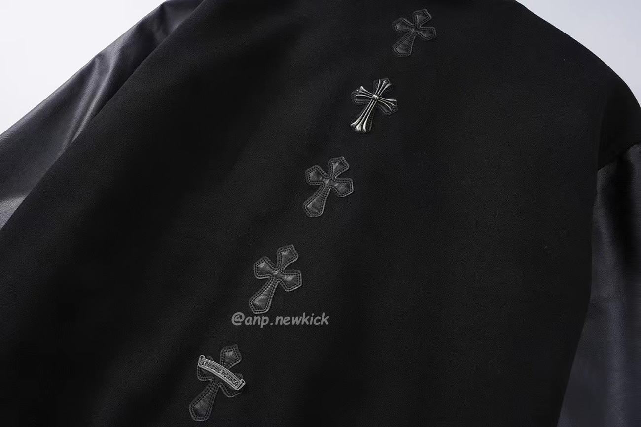 Chrome Hearts Patchwork Baseball Cross Jacket Black White (5) - www.newkick.org