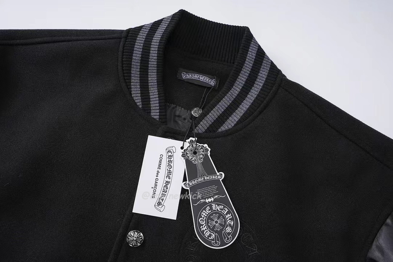 Chrome Hearts Patchwork Baseball Cross Jacket Black White (6) - www.newkick.org