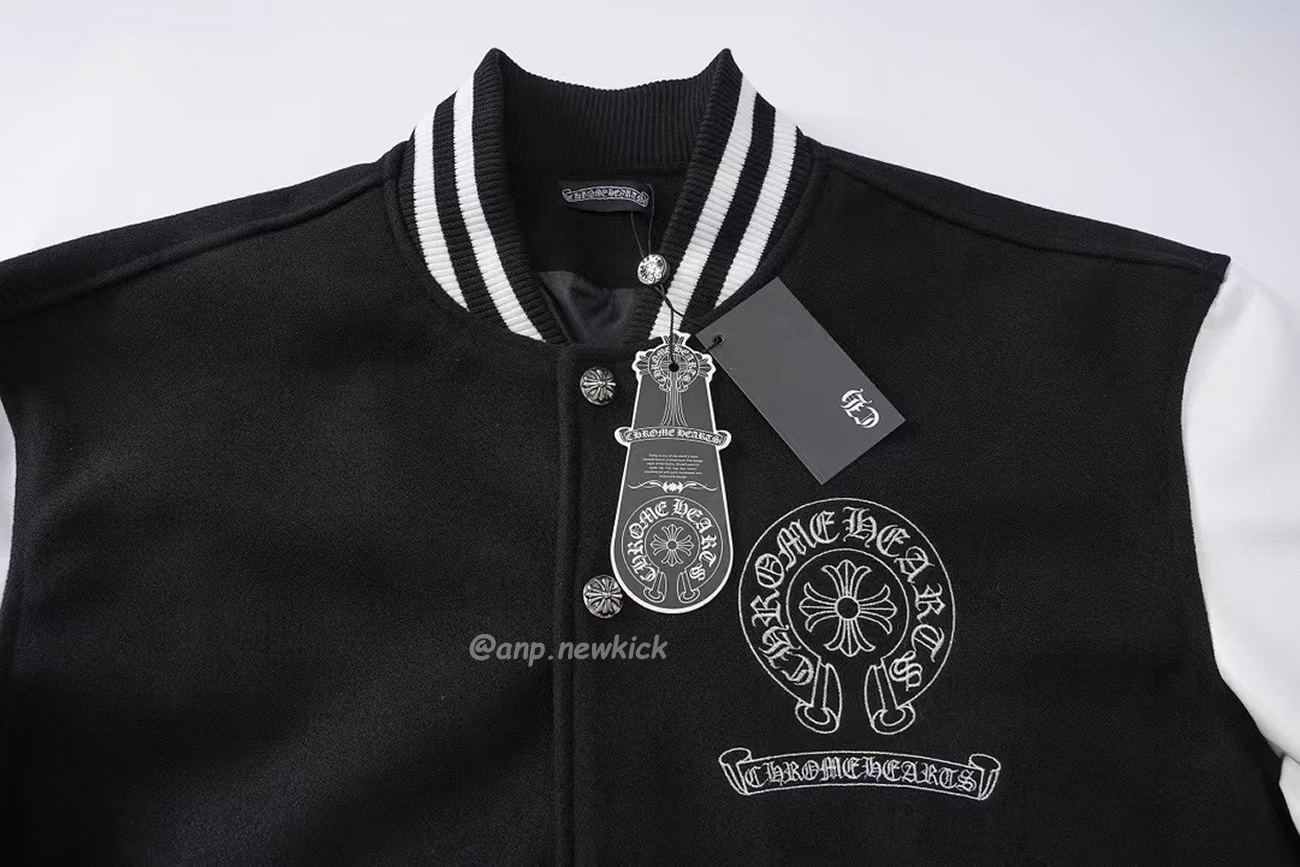 Chrome Hearts Patchwork Baseball Jacket Black White (9) - www.newkick.org