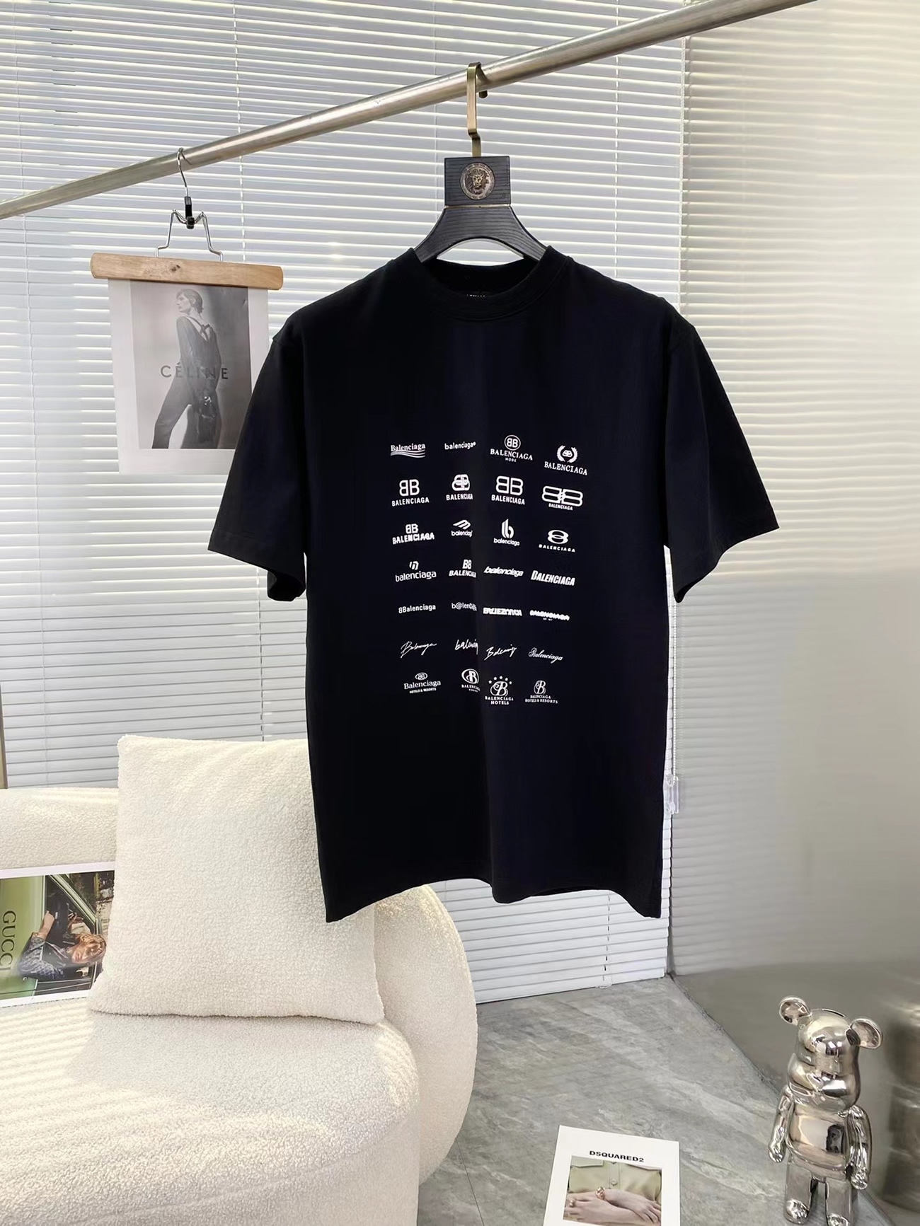 Balenciaga Archives Logo Printed Cotton T Shirt (9) - www.newkick.org