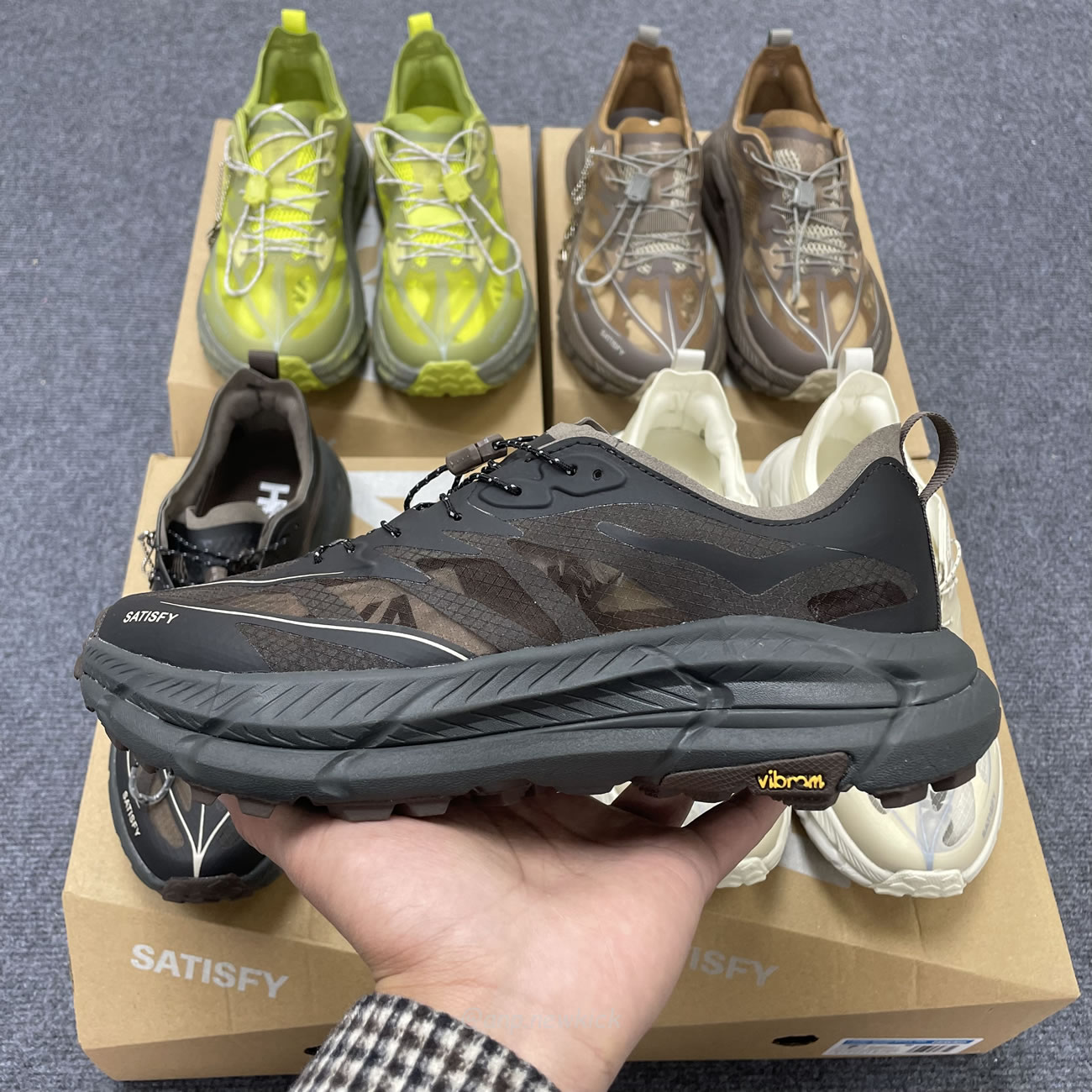 Hoka One One Mafate Speed 4 Lite Satisfy Bone Coffee Rubber Sulfur 1157050 Bone (4) - www.newkick.org