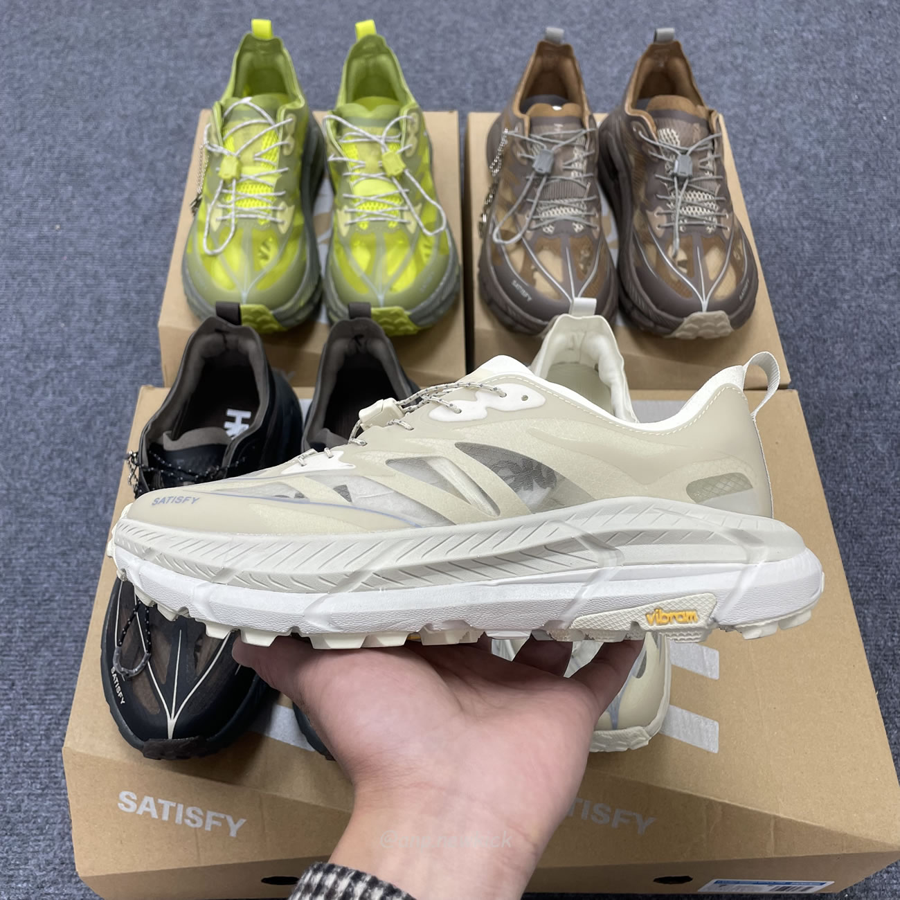 Hoka One One Mafate Speed 4 Lite Satisfy Bone Coffee Rubber Sulfur 1157050 Bone (5) - www.newkick.org