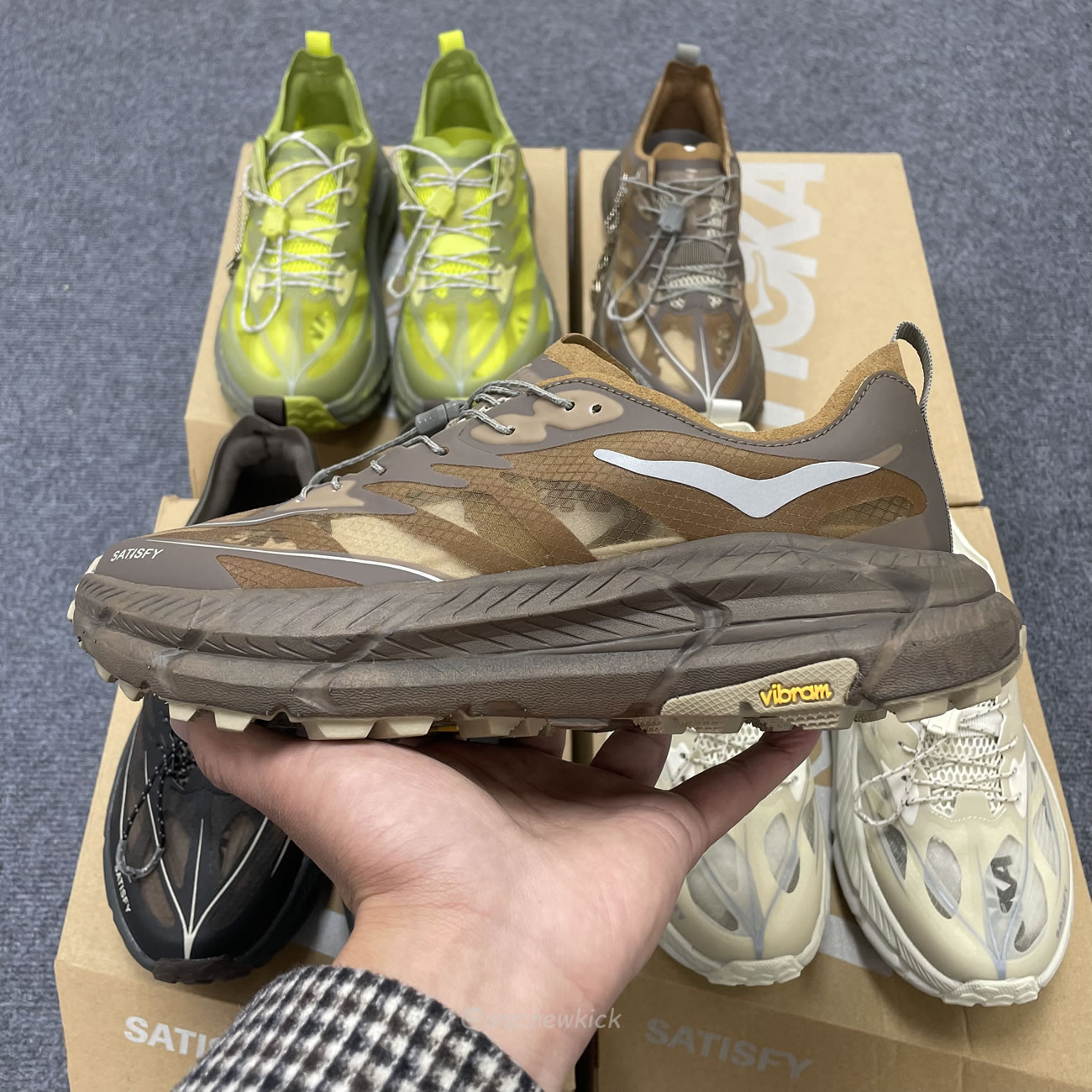 Hoka One One Mafate Speed 4 Lite Satisfy Bone Coffee Rubber Sulfur 1157050 Bone (6) - www.newkick.org