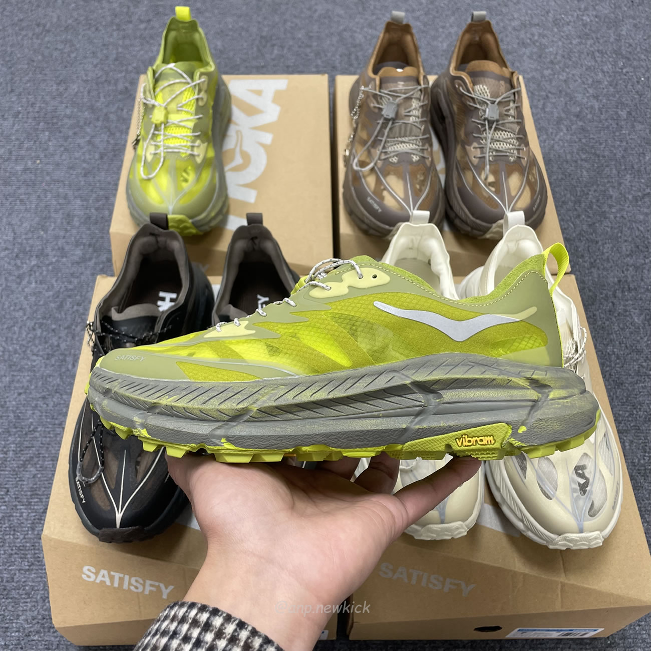 Hoka One One Mafate Speed 4 Lite Satisfy Bone Coffee Rubber Sulfur 1157050 Bone (8) - www.newkick.org