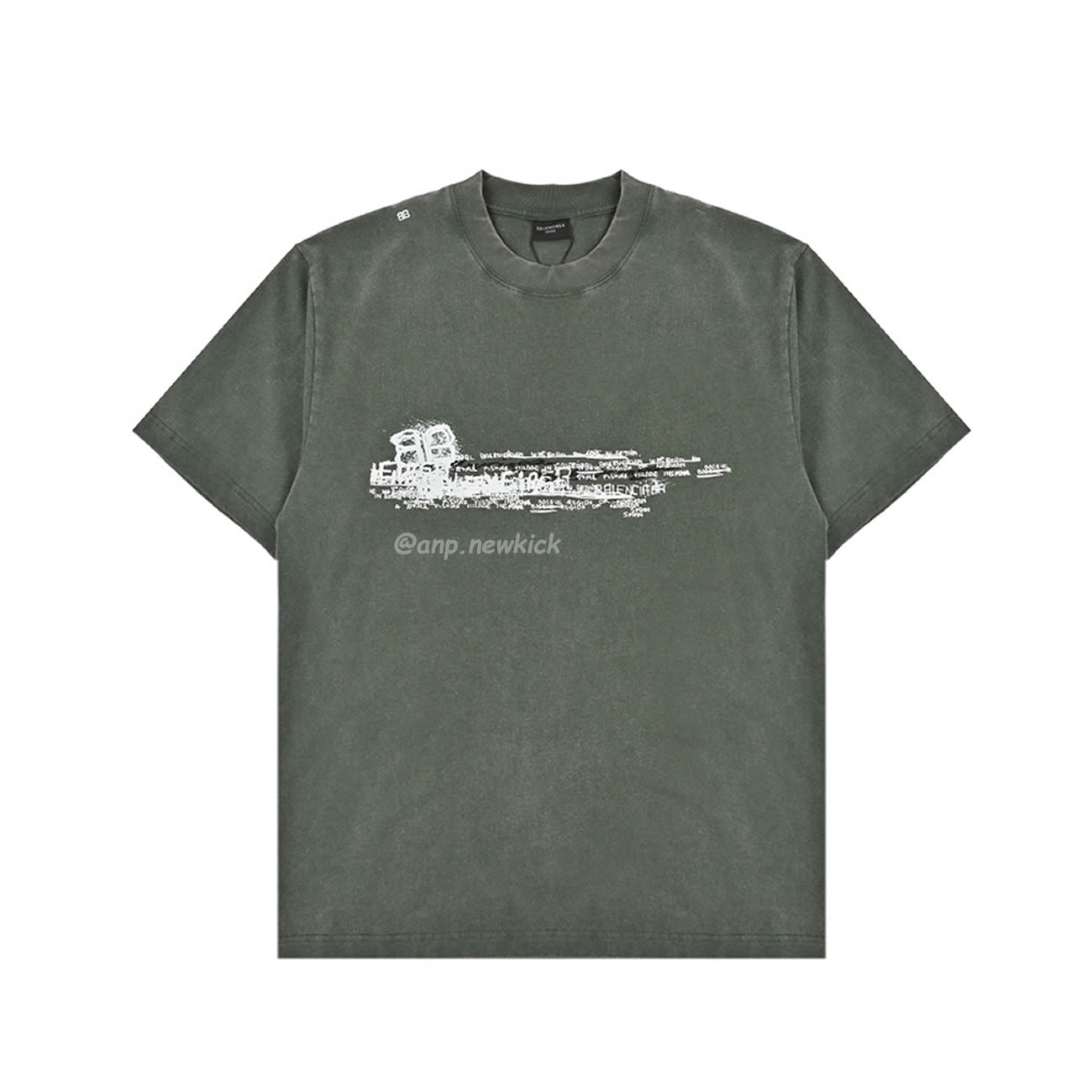 Balenciaga 24ss Graffiti Letter Stir Fried Snowflake Short Sleeved T Shirt (7) - www.newkick.org