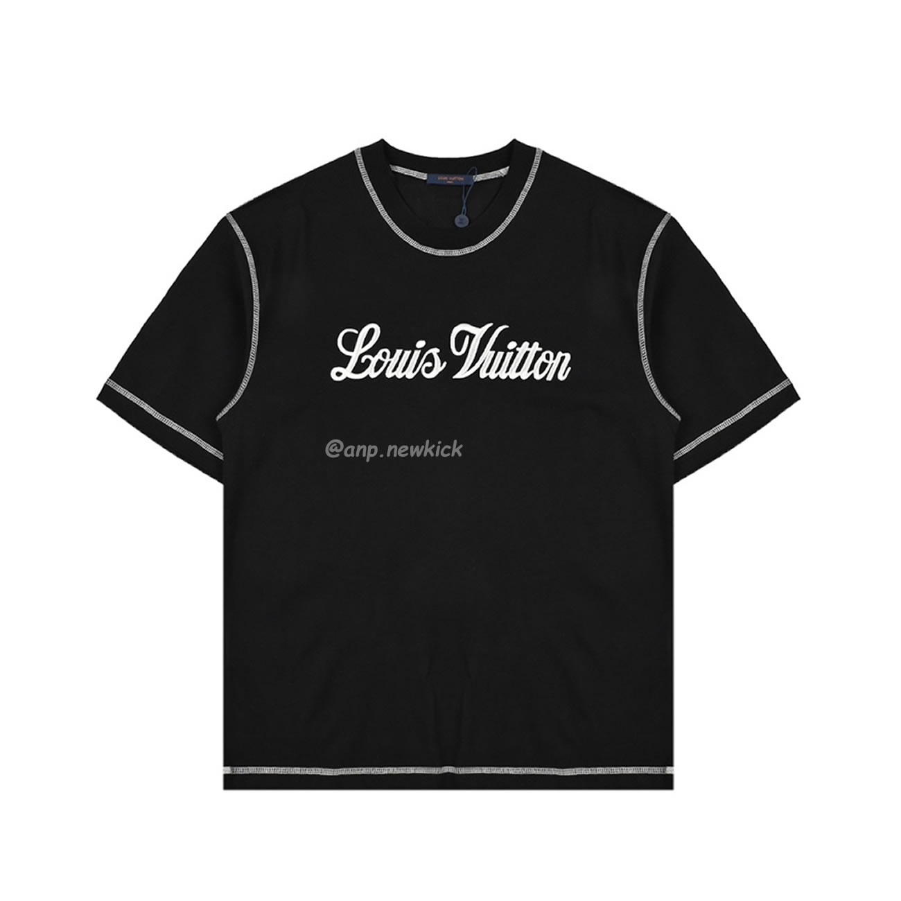 Louis Vuitton 24ss Stitching Cursive Embroidery Letters, Short Sleeves T Shirt (2) - www.newkick.org Louis Vuitton 24ss Stitching Cursive Embroidery Letters, Short Sleeves T Shirt (2) - www.newkick.org