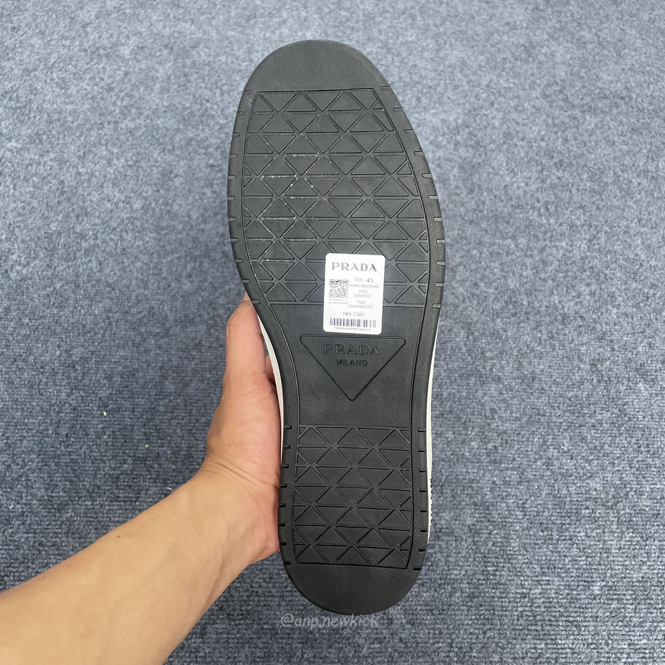 Prada Downtown Low Top Sneakers Leather White Black 2ee364 3lkg F0964 (6) - www.newkick.org