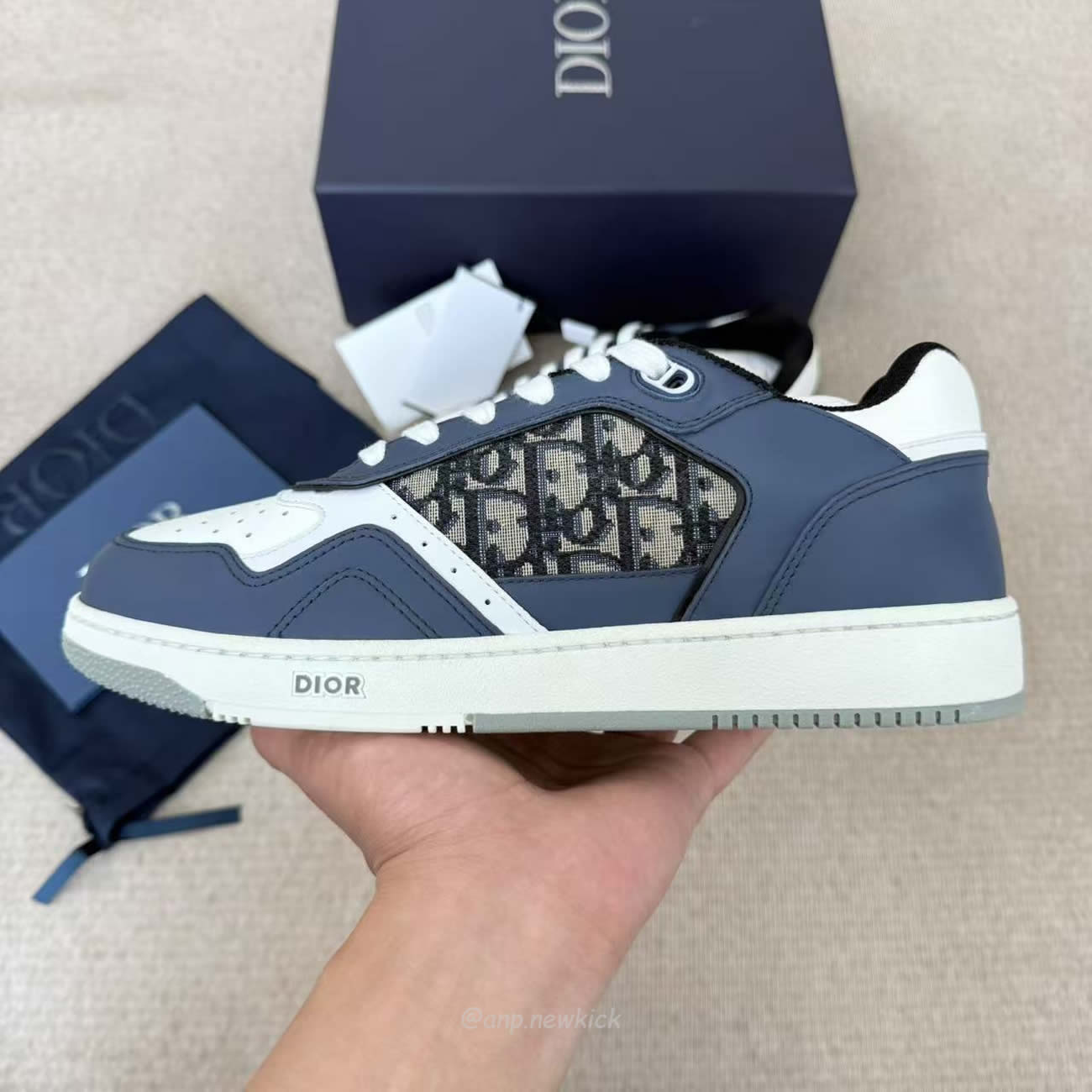 Dior B27 Low Blue Cream Dior Gray Beige Black Dior Oblique Jacquard 3sn272zir H568 (6) - www.newkick.org