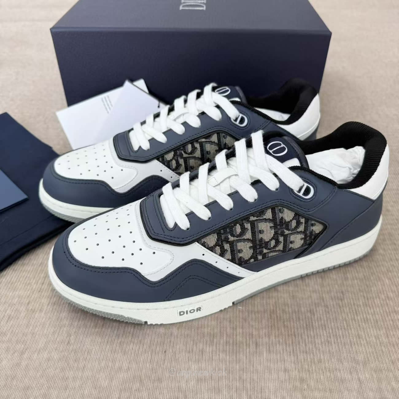 Dior B27 Low Blue Cream Dior Gray Beige Black Dior Oblique Jacquard 3sn272zir_h568 (8) - www.newkick.org