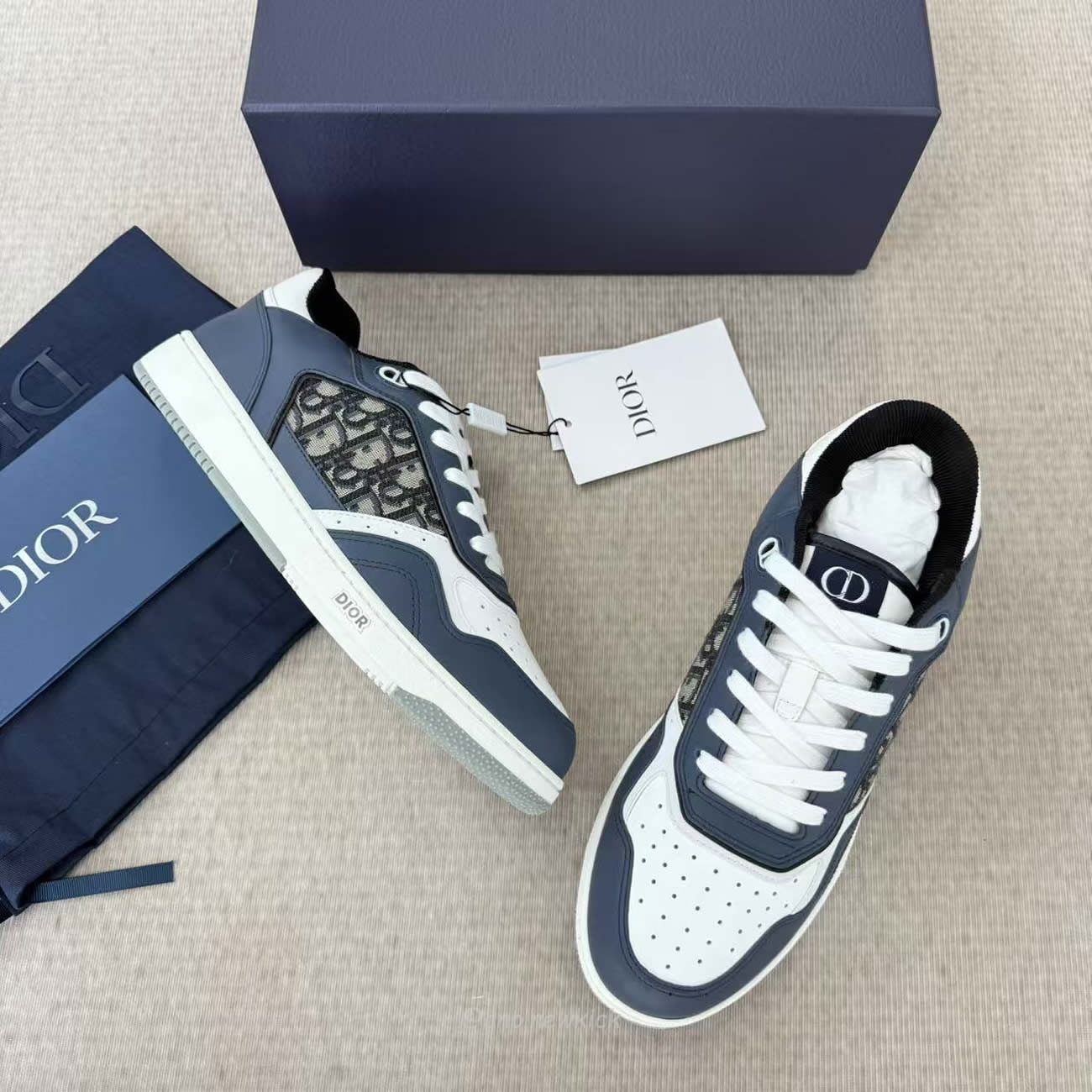 Dior B27 Low Blue Cream Dior Gray Beige Black Dior Oblique Jacquard 3sn272zir_h568 (9) - www.newkick.org