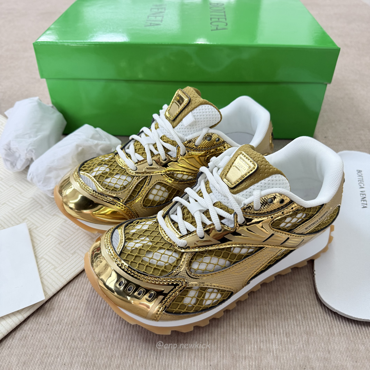 Bottega Veneta Orbit Sneaker Gold 741357 V2x40 7043 (13) - www.newkick.org
