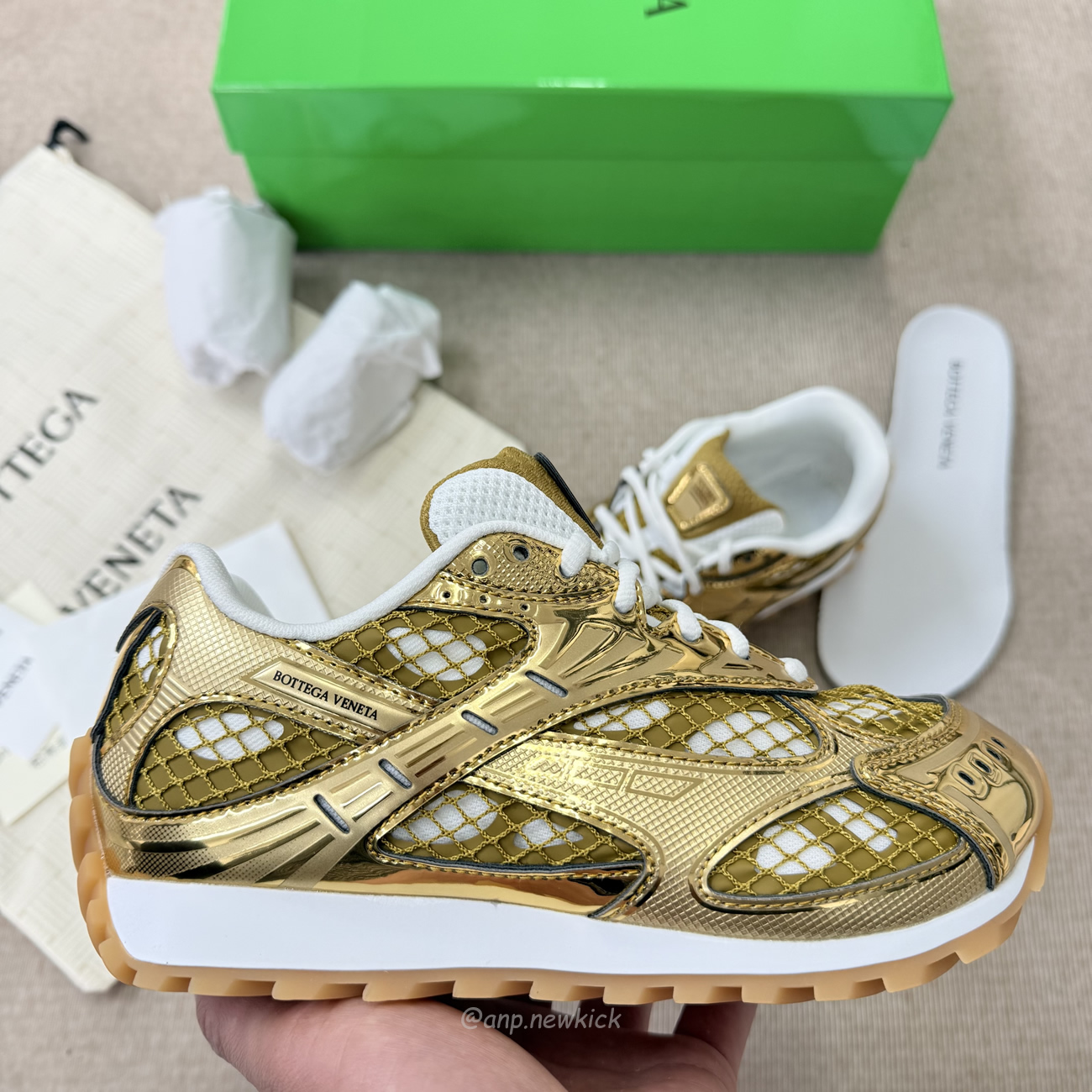 Bottega Veneta Orbit Sneaker Gold 741357 V2x40 7043 (3) - www.newkick.org