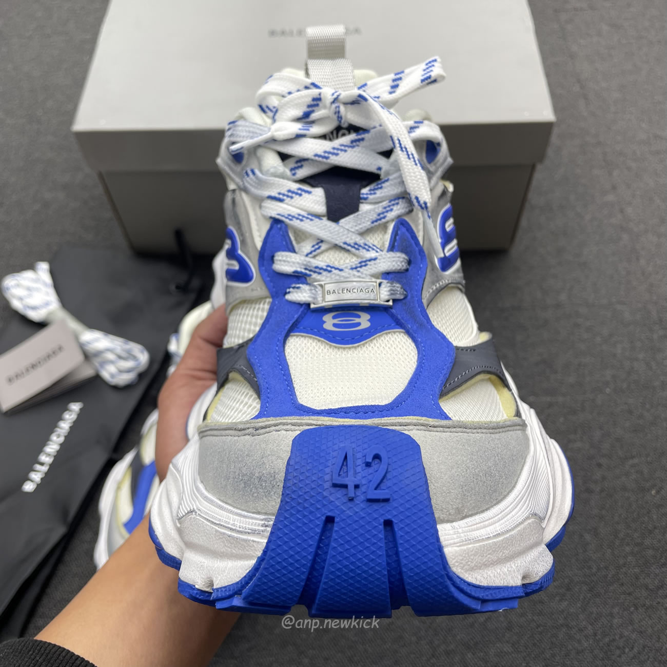 Balenciaga Cargo Sneaker White Grey Blue 784341 W2mv6 0328 (8) - www.newkick.org Balenciaga Cargo Sneaker White Grey Blue 784341 W2mv6 0328 (8) - www.newkick.org