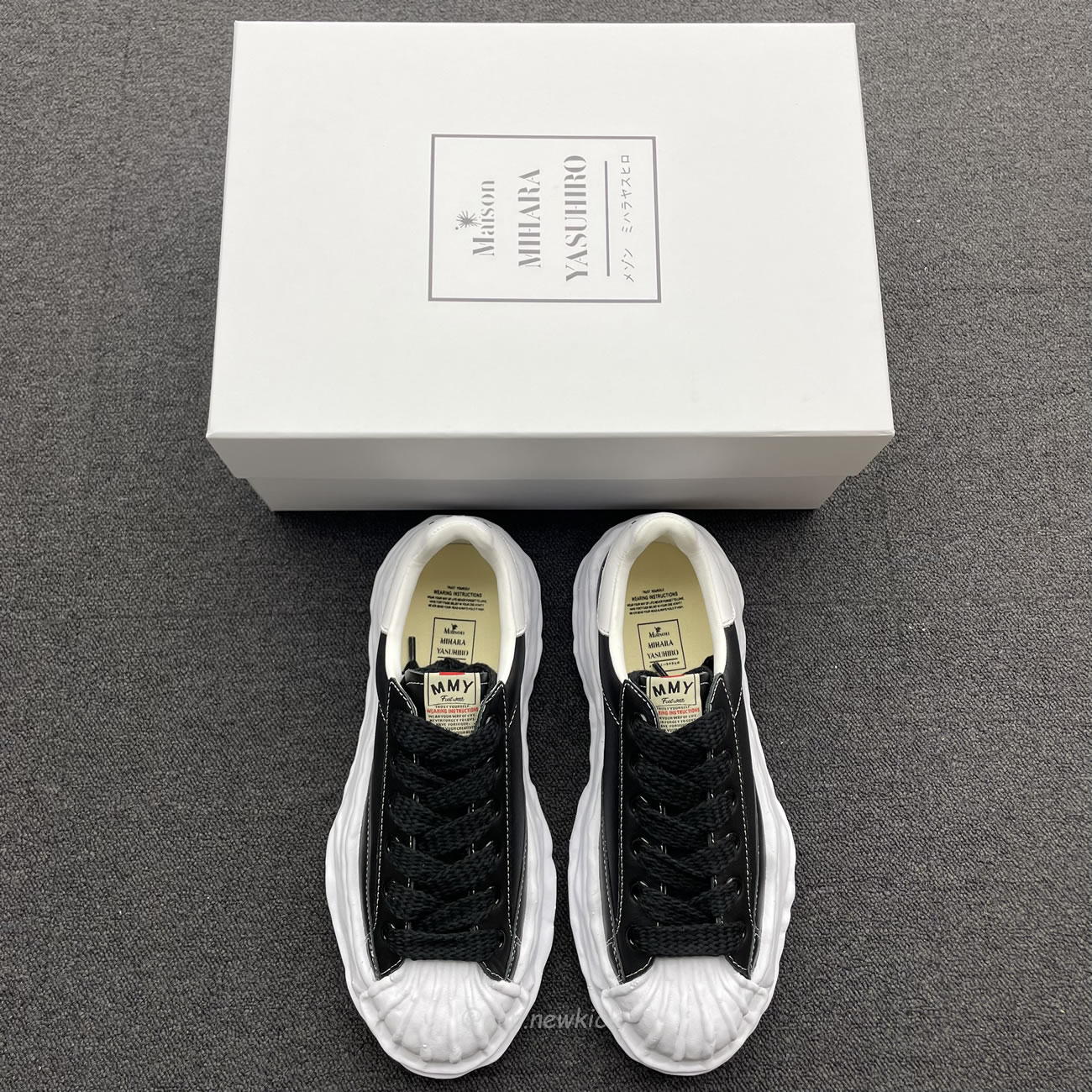Maison Mihara Yasuhiro Blakey Og Sole Leather Low Black A06fw702 (3) - www.newkick.org